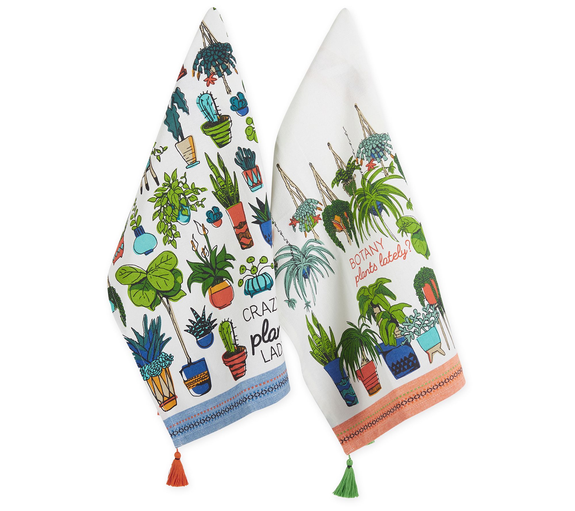 Design Imports Set of 2 Crazy Plant Lady Kitchen Towel