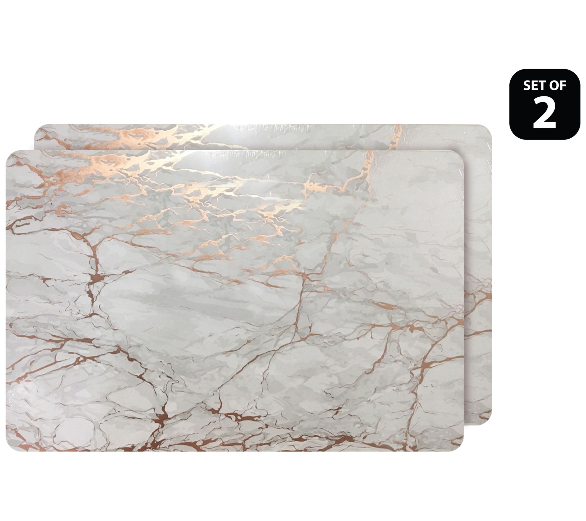 Dainty Home Set of (2) 12" x 18" Marble Cork Pl acemats