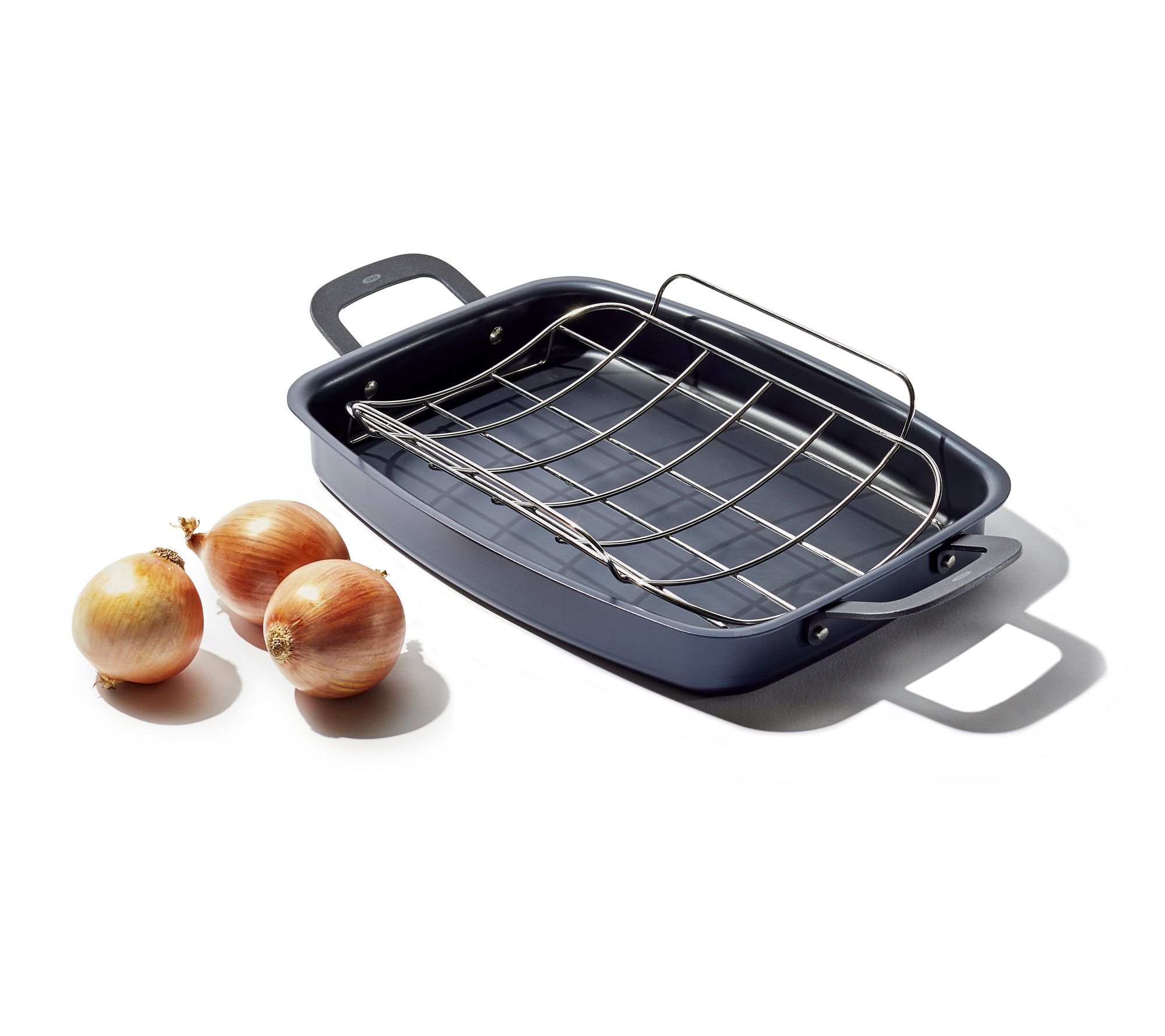 Oxo 15x10.5 Steel Open Roaster With U-rack Black : Target