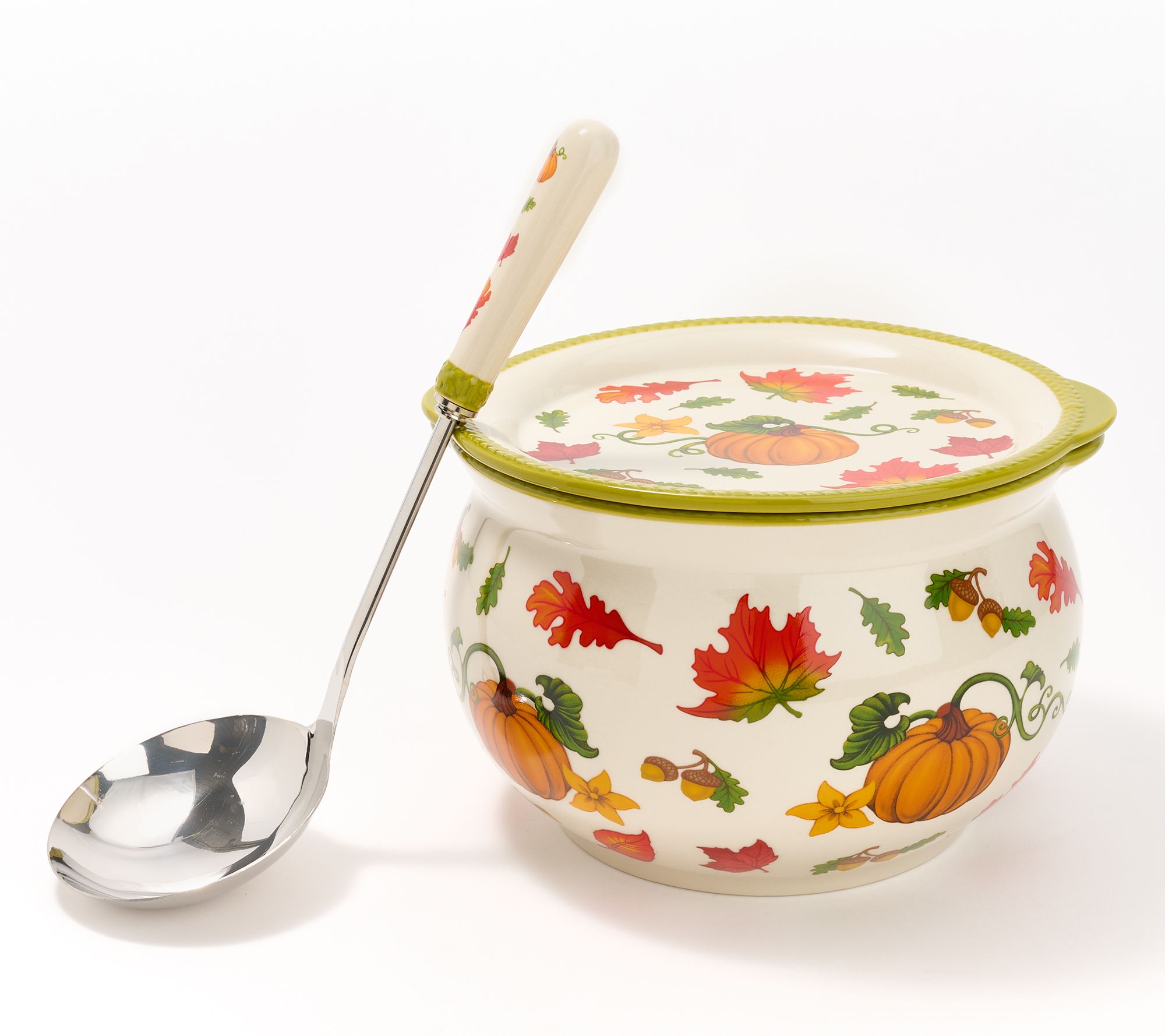 Ceramic Chili Pot With Lid AND Ladle