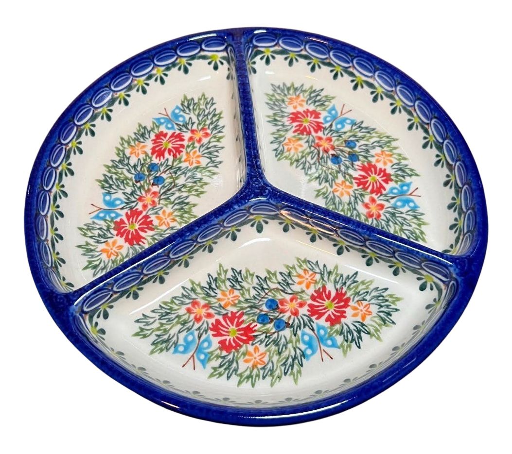 Lidia's Polish Pottery Divided in 3 Serving Pla tter