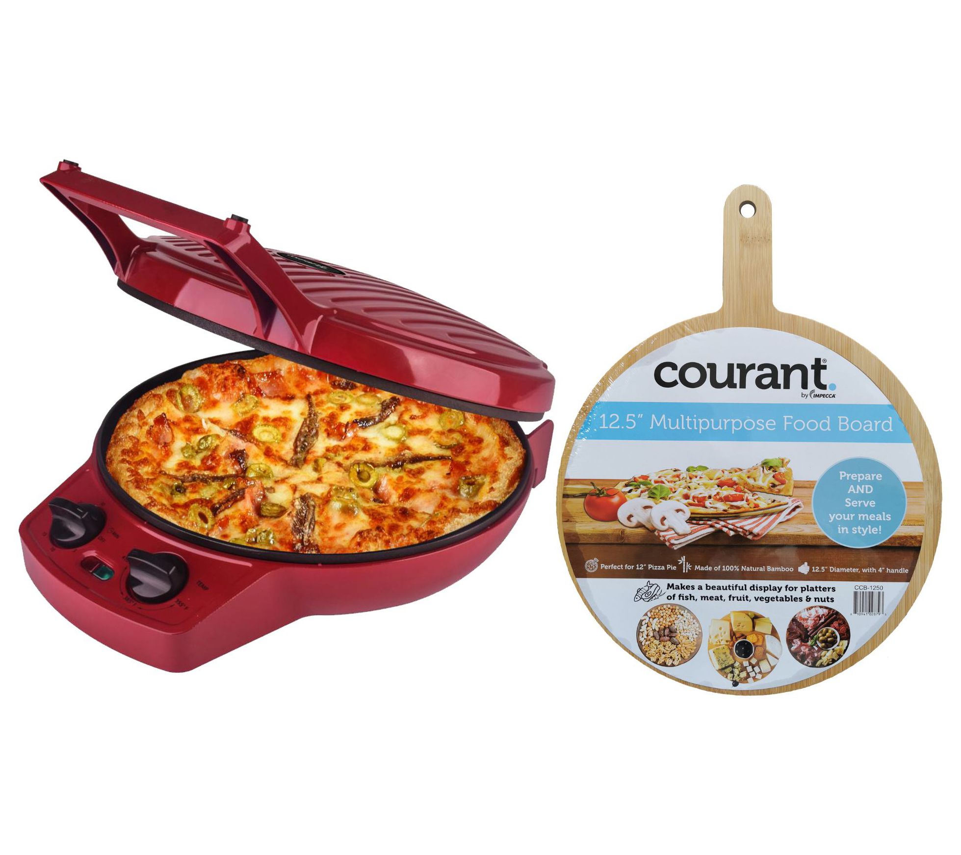 Courant 12-Inch Pizza Maker w/ Dial, with FoodBoard Included