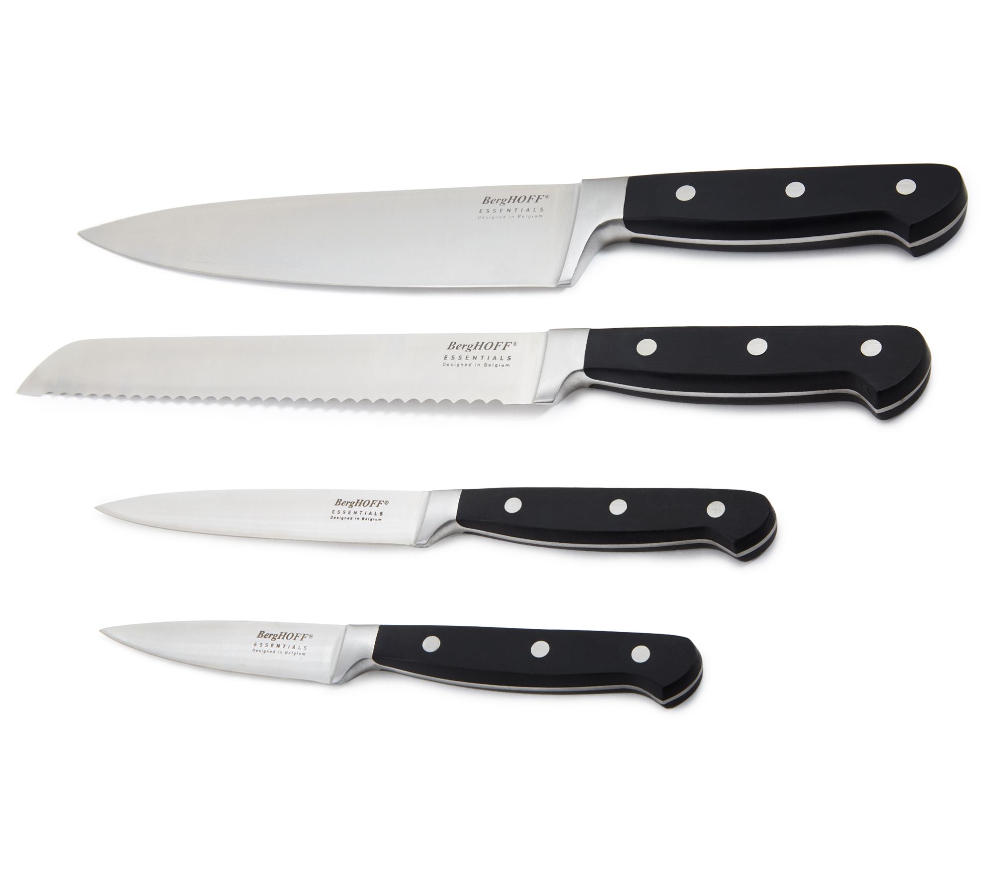 BergHOFF Essentials Solid 4-Piece Stainless Steel Knife Set - QVC.com