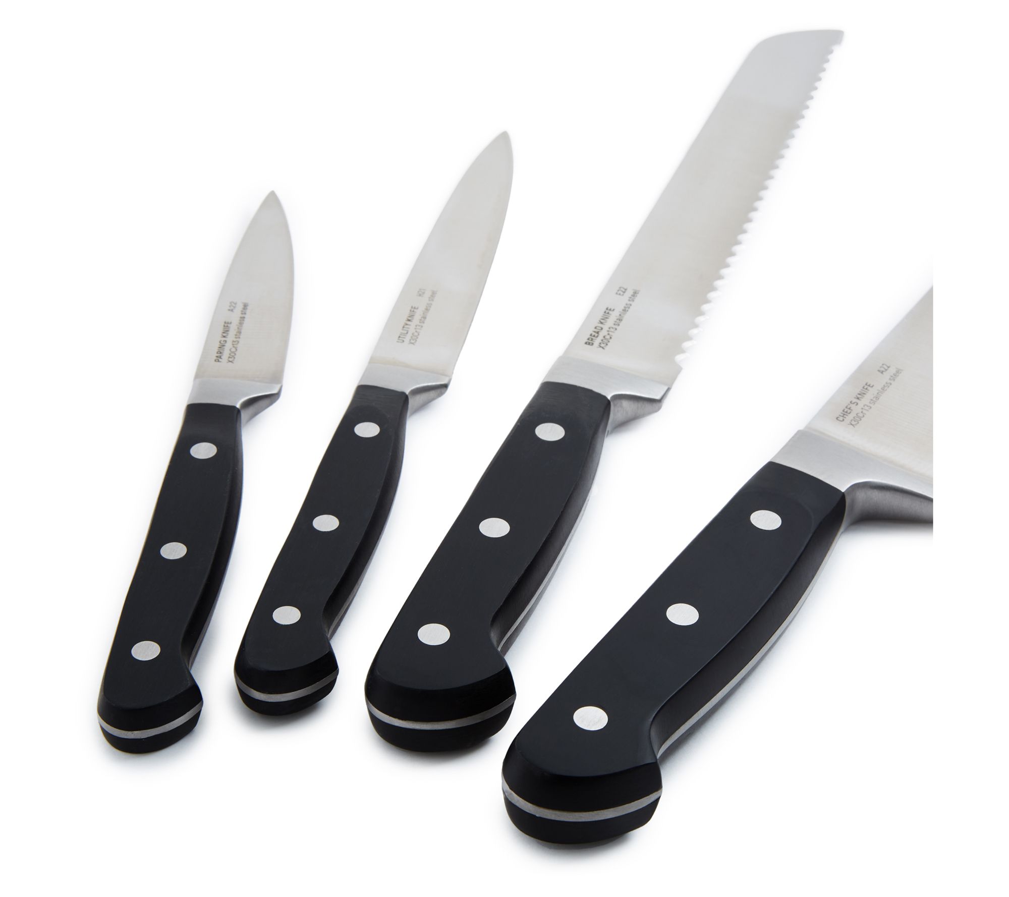 BergHOFF Essentials Solid 4-Piece Stainless Steel Knife Set - QVC.com