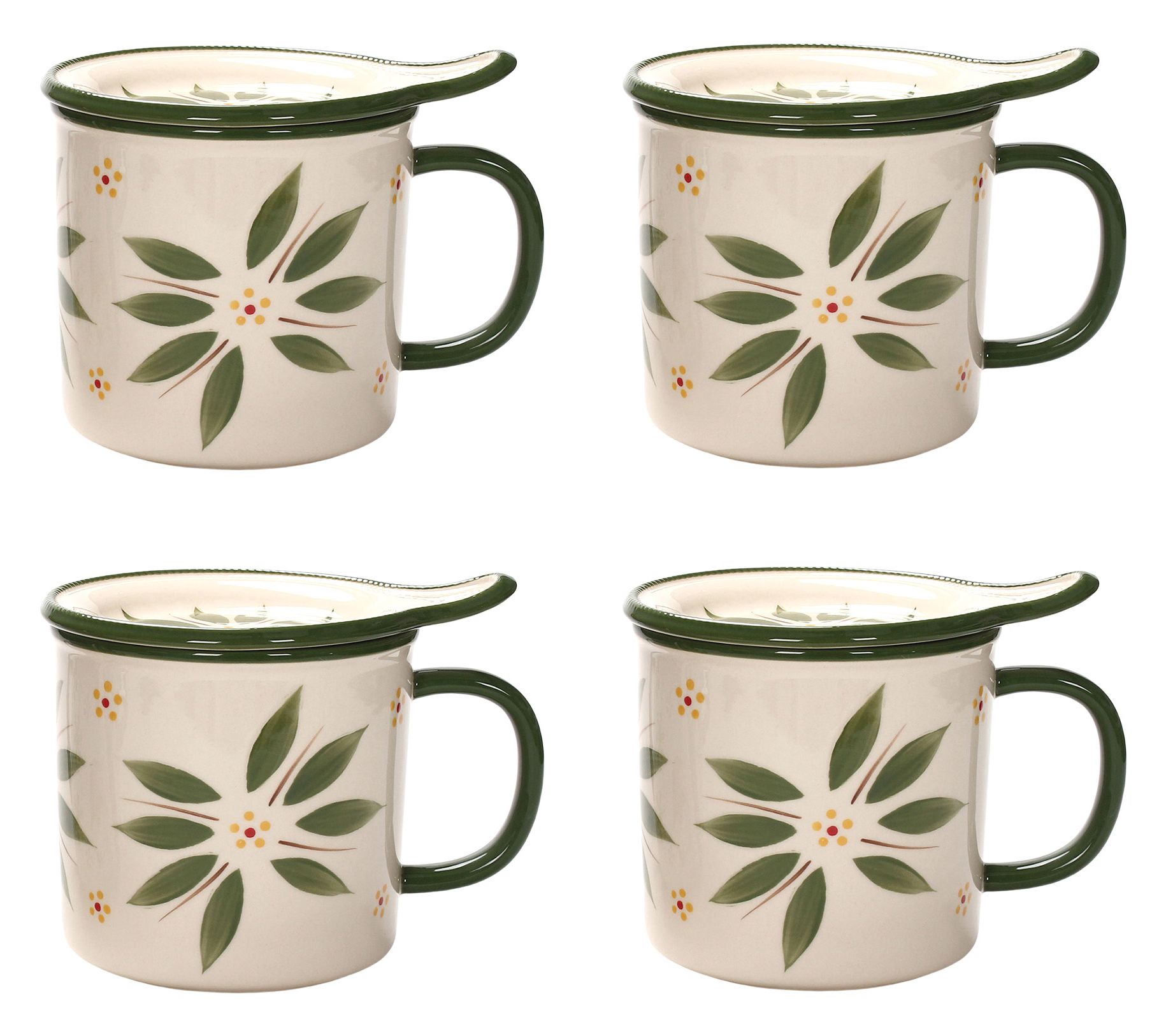 Temp-tations Old World Set of (4) 24-oz Mega Mugs with Lid-Its