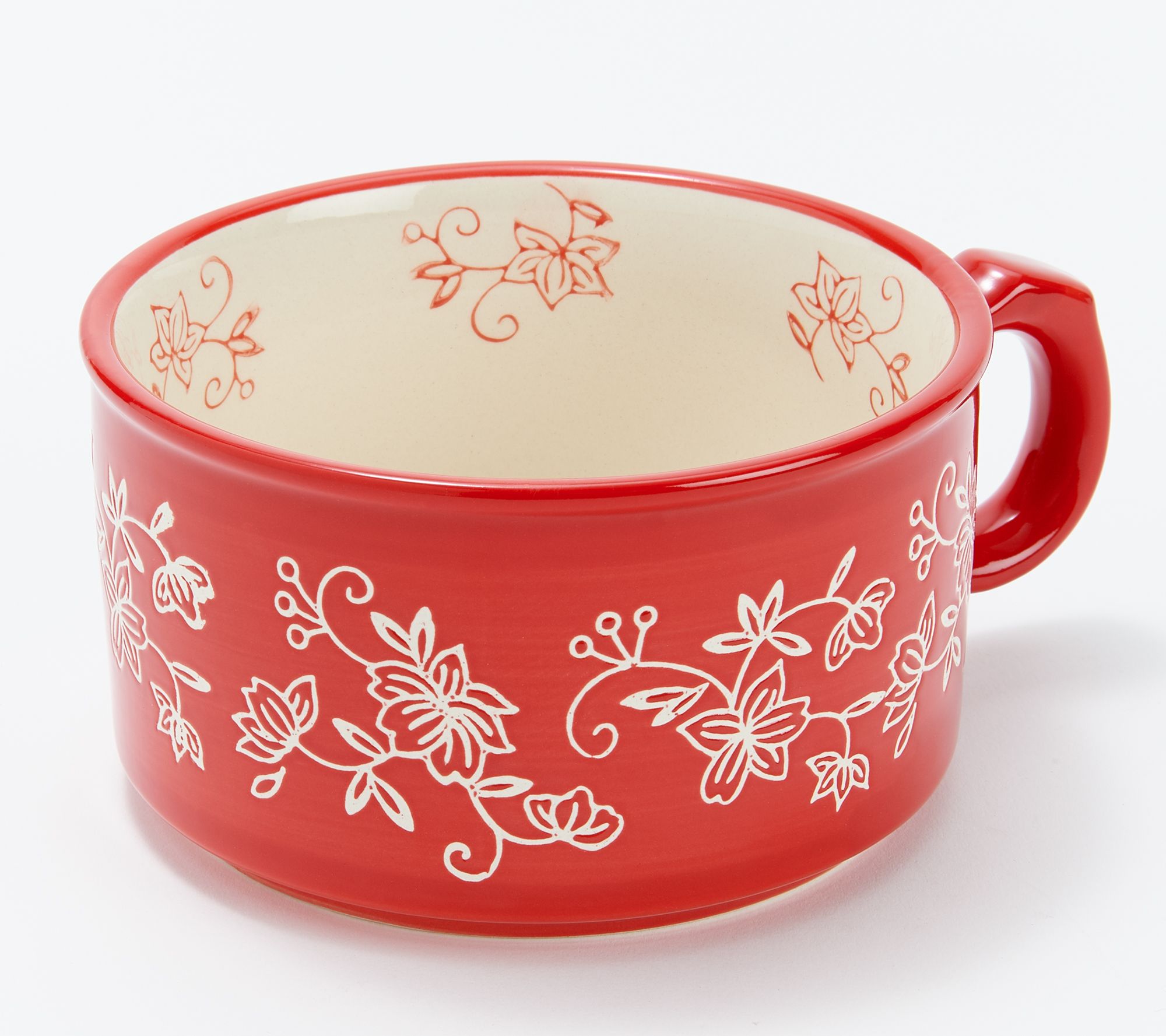 "As Is" Temptations Floral Lace Set of 4 Meal Mugs