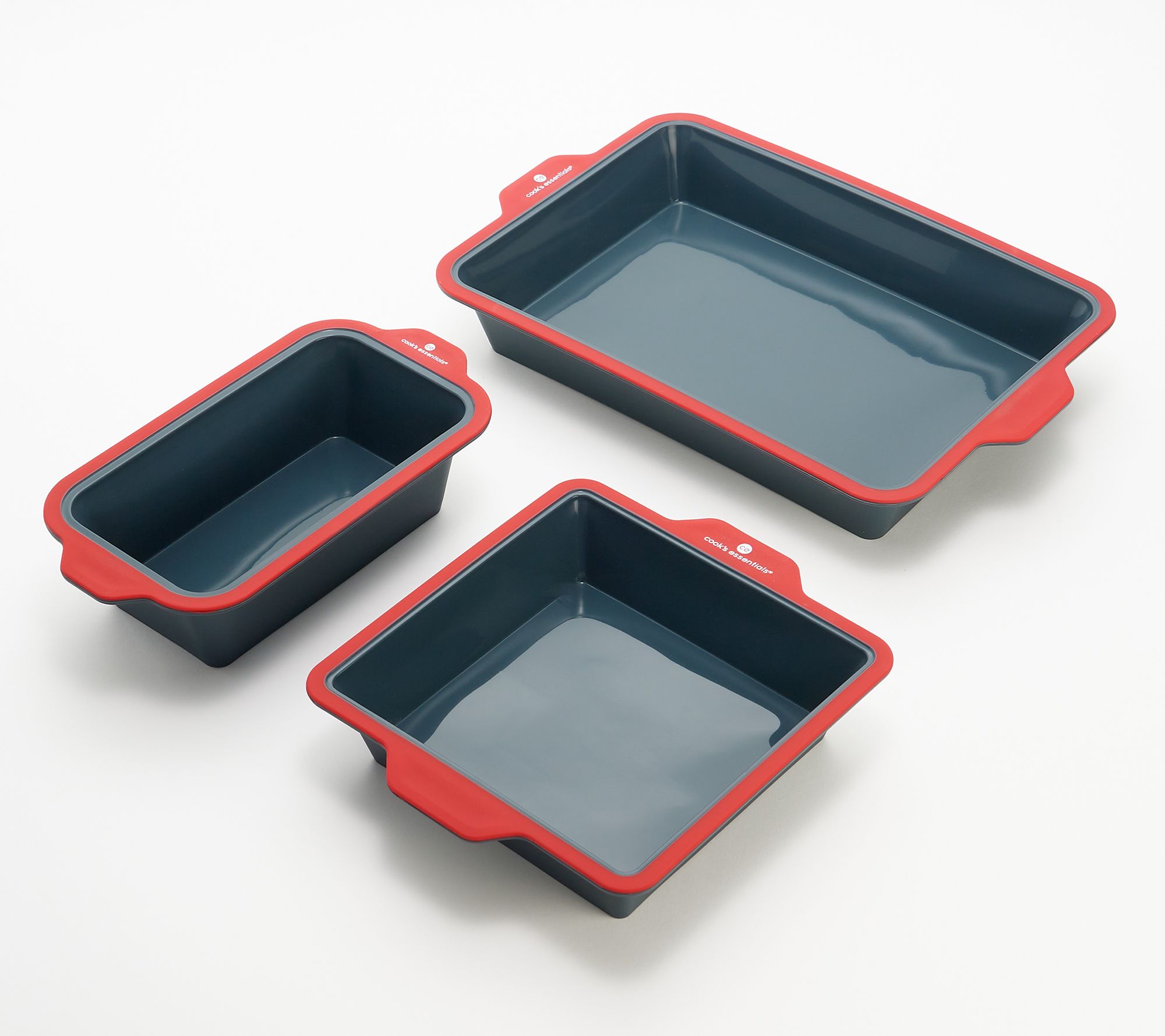 As Is Cook's Essentials 3-Piece Silicone Bakeware Set 