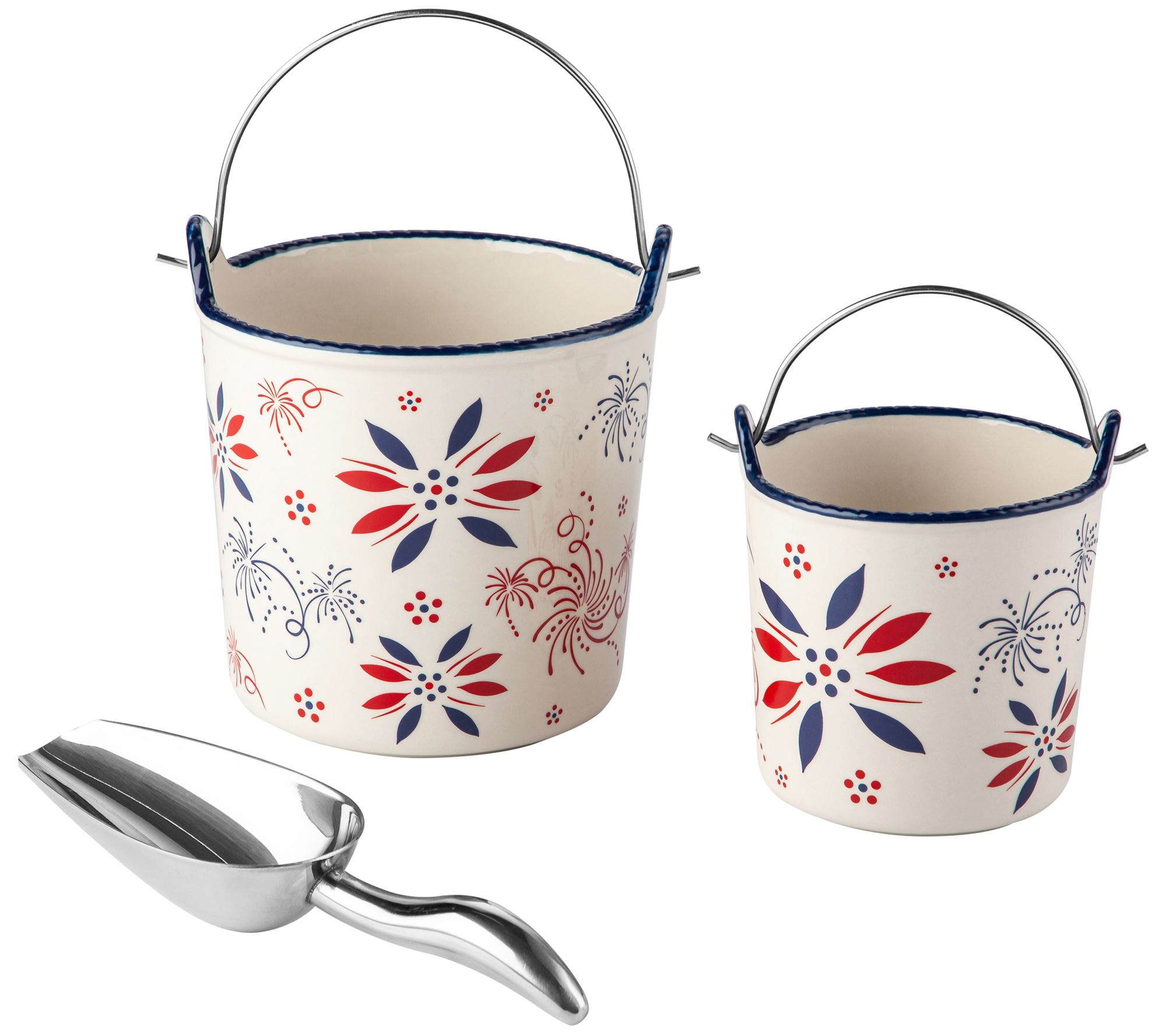 "As Is" Temp- tations 1.5-qt & 20-oz Stoneware Buckets w/Scoop