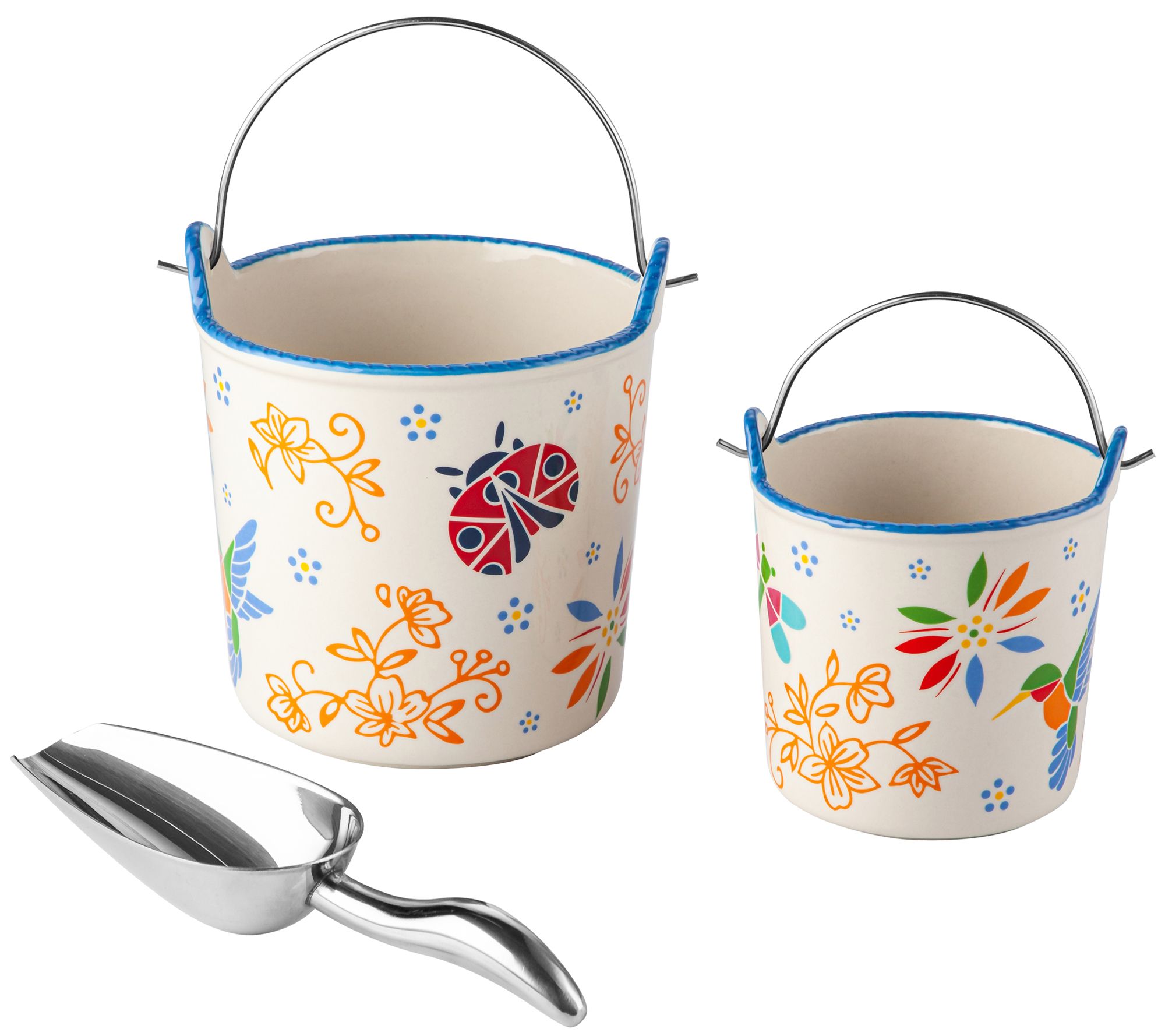 "As Is" Temp- tations 1.5-qt & 20-oz Stoneware Buckets w/Scoop