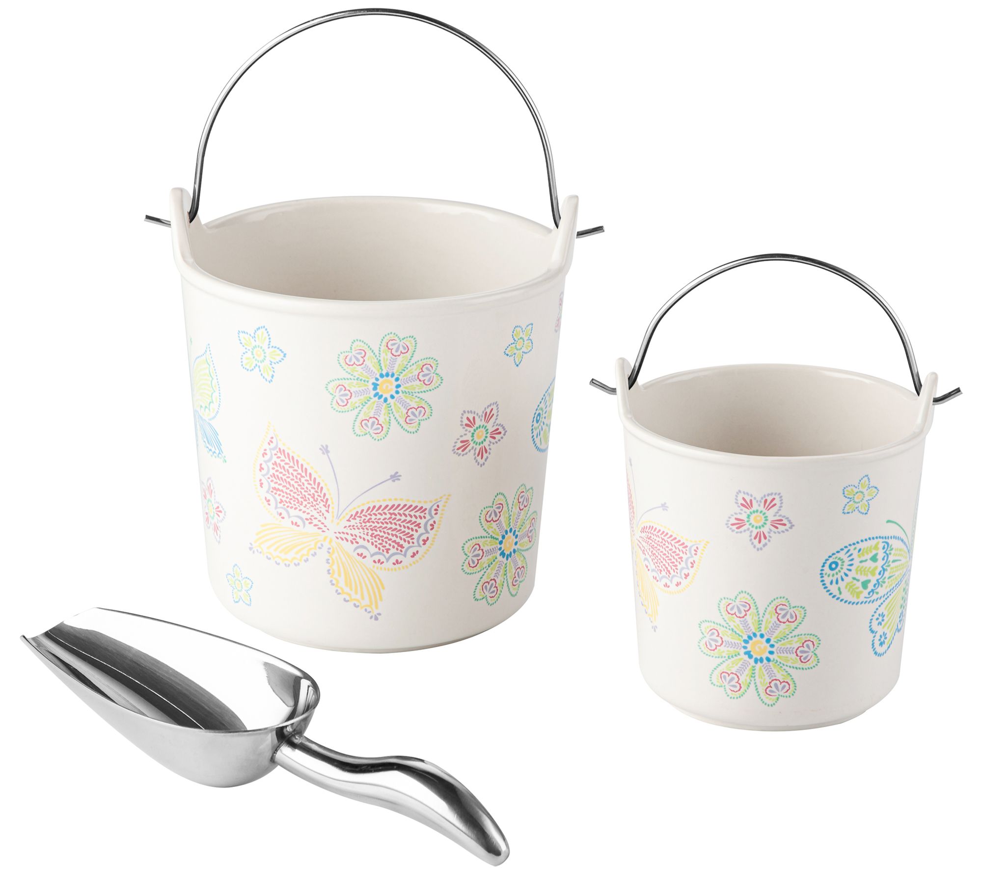 "As Is" Temp- tations 1.5-qt & 20-oz Stoneware Buckets w/Scoop