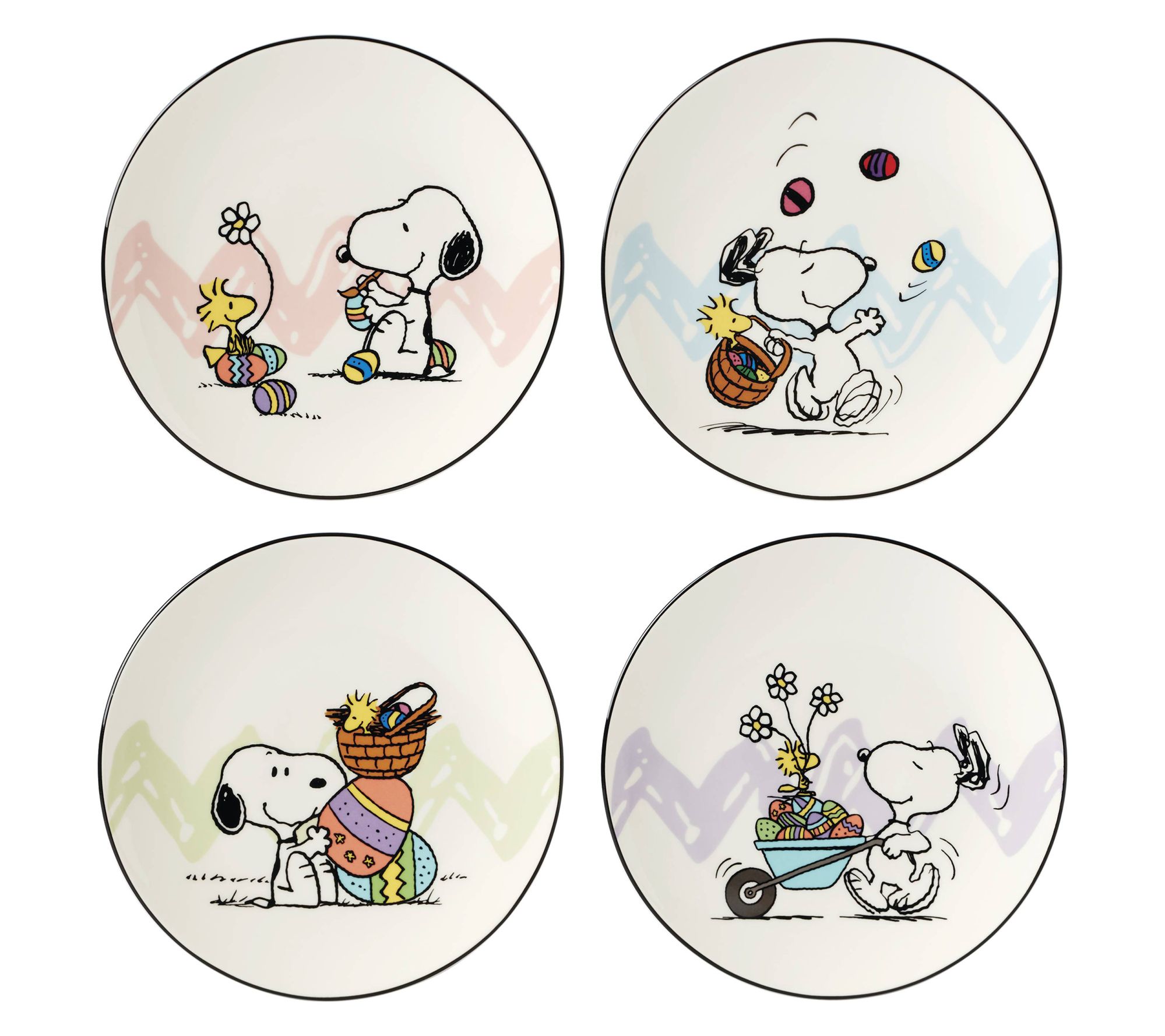 Lenox Peanuts Easter Snoopy 4-Piece Accent Plates Set