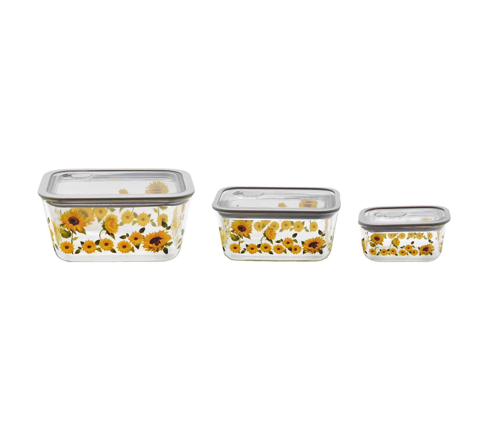 "As Is" Temp-tations Seasonal 3-Pc Glass Container Set w/ Vent Lid