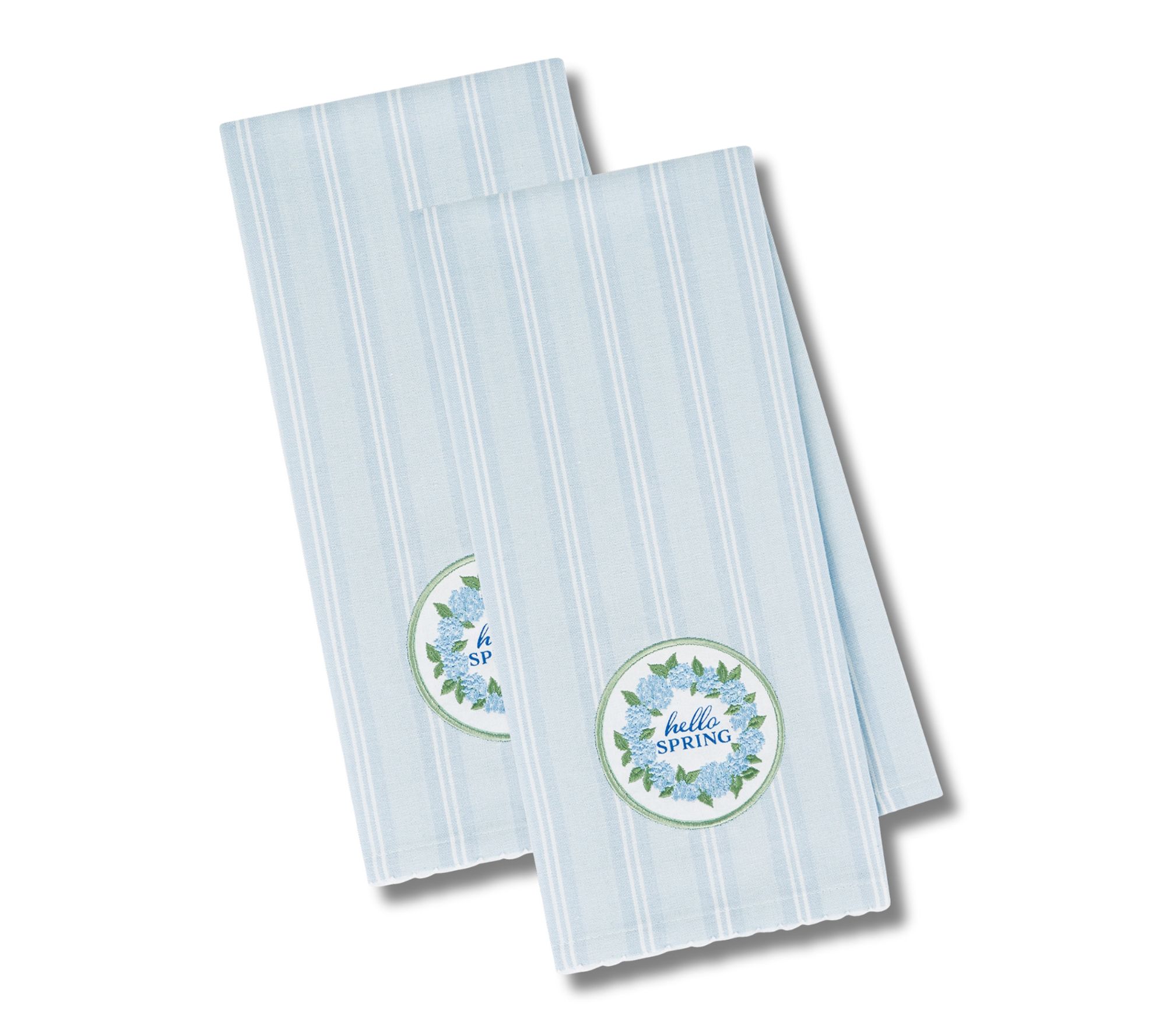 Design Imports Hydrangea Embellished Kitchen Towel Set of 2