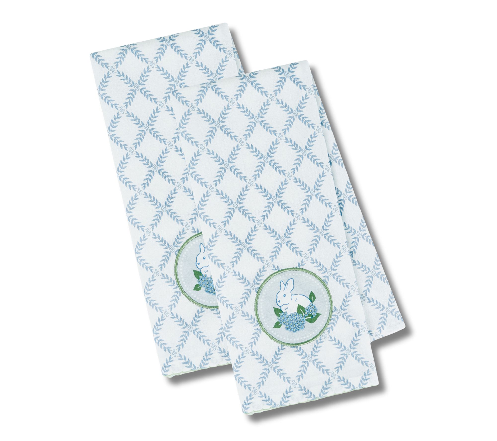 Design Imports Hydrangea Embellished Kitchen Towel Set of 2
