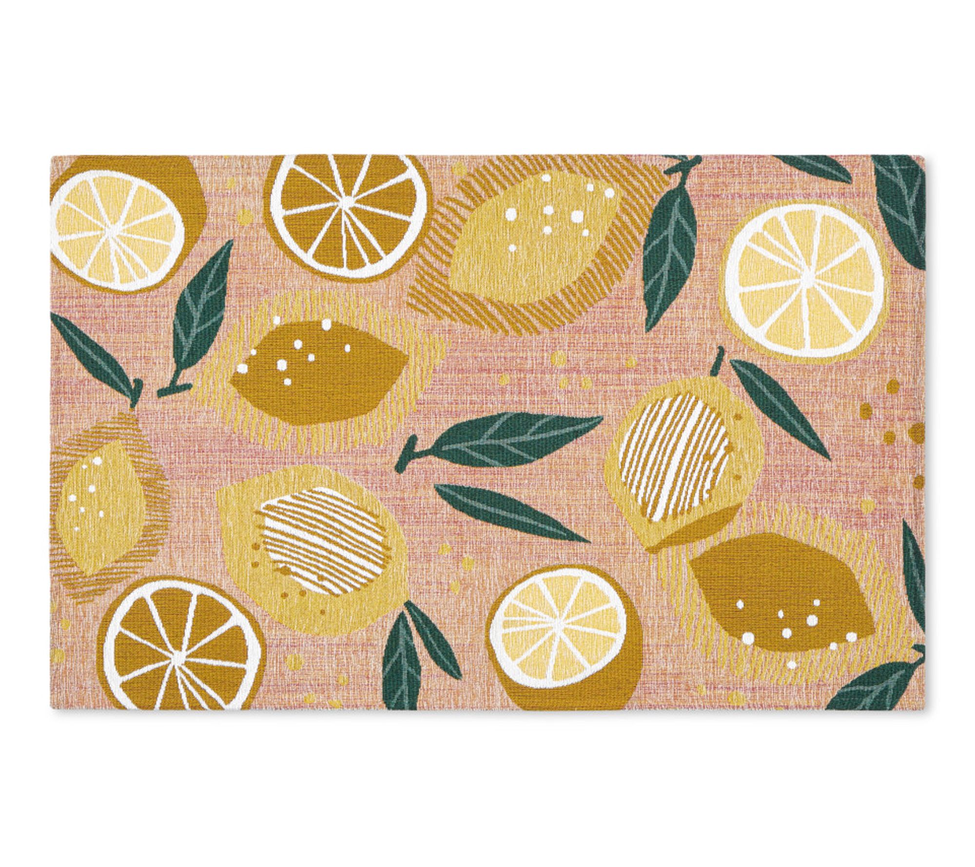 TCLI Livie Fres h Lemon Washabl e 24"x40" Kitch en Mat