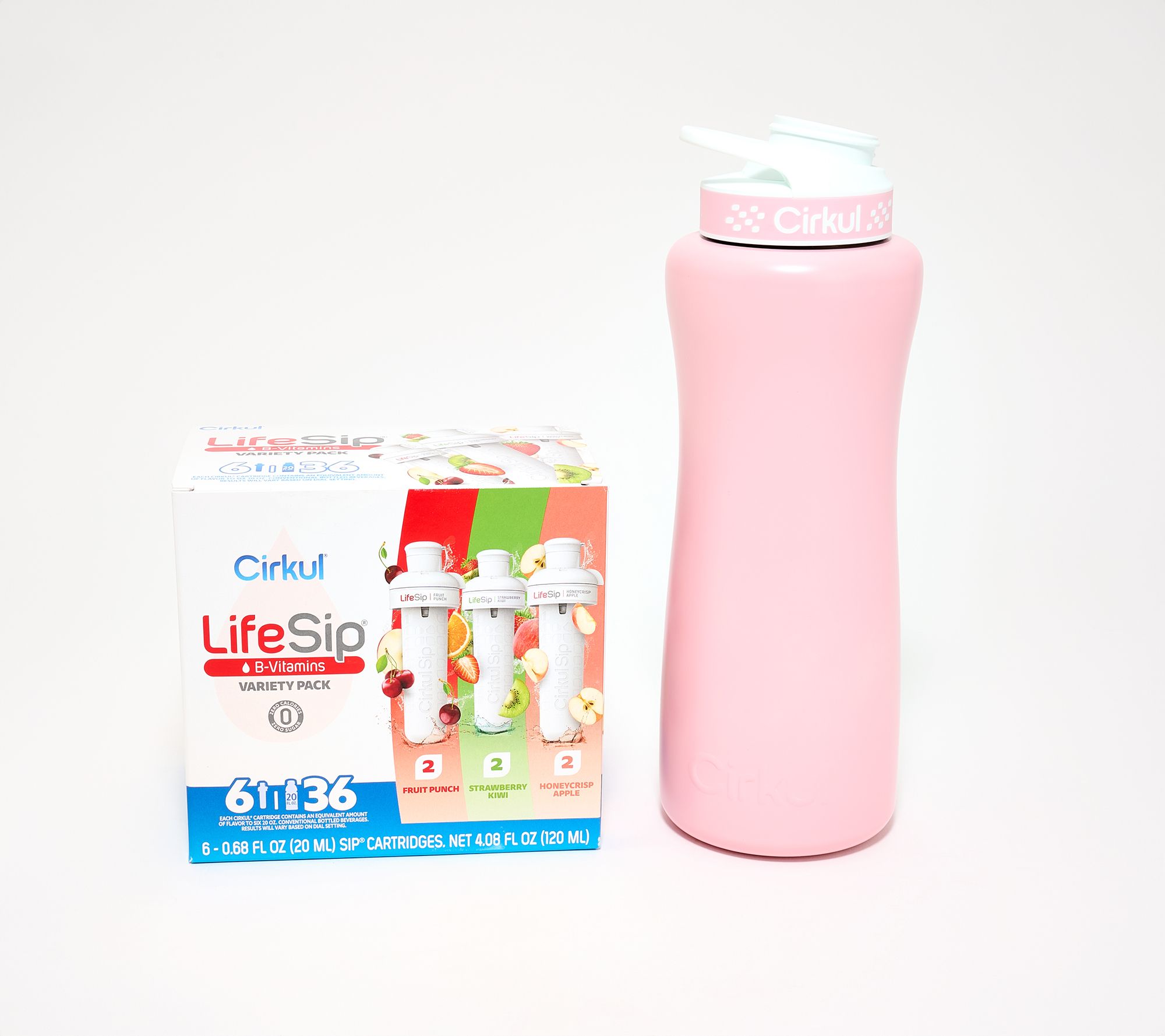 Cirkul 32-oz SS Bottle with 6 LifeSip Variety Flavors