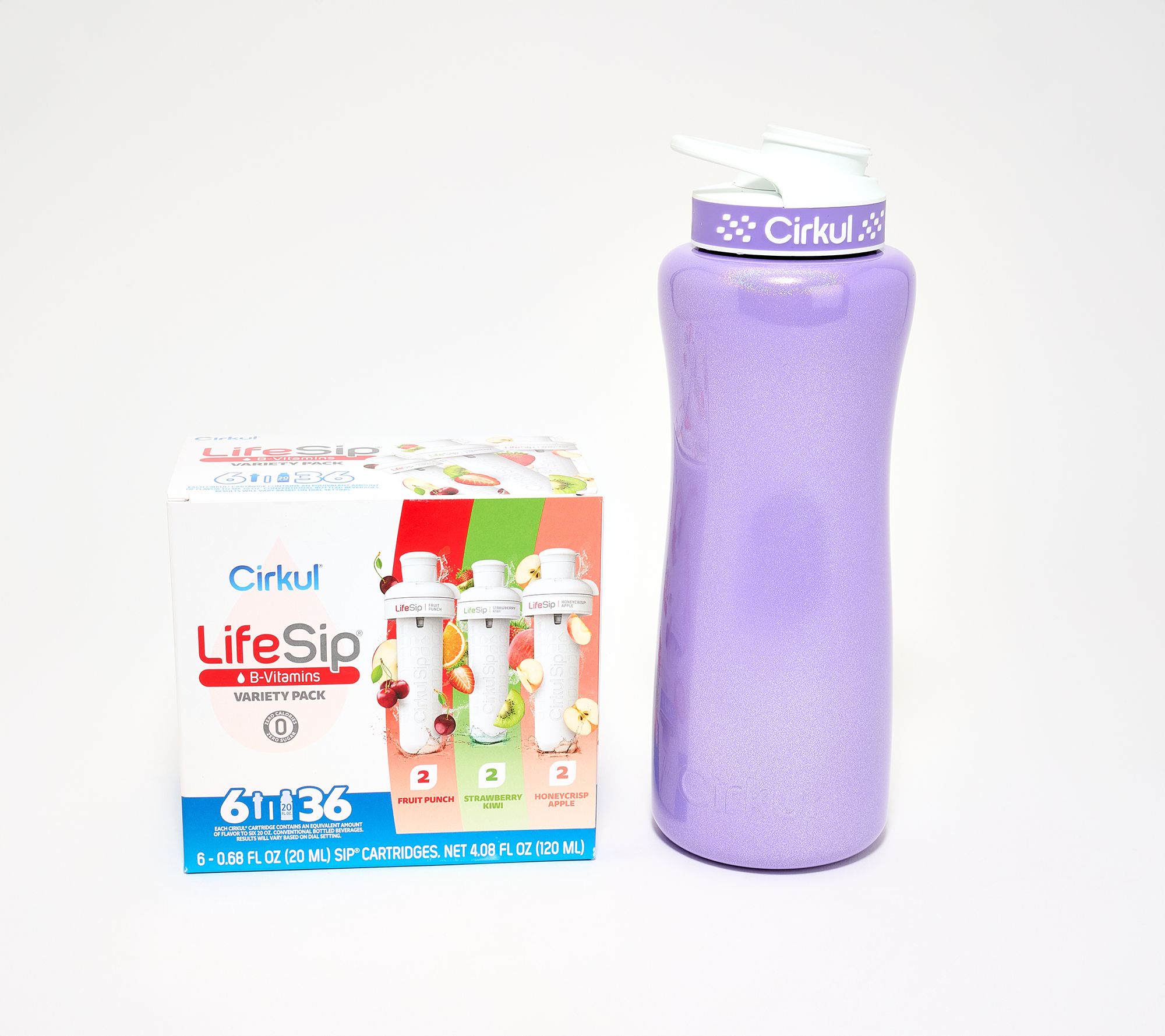 Cirkul 32-oz SS Bottle with 6 LifeSip Variety Flavors