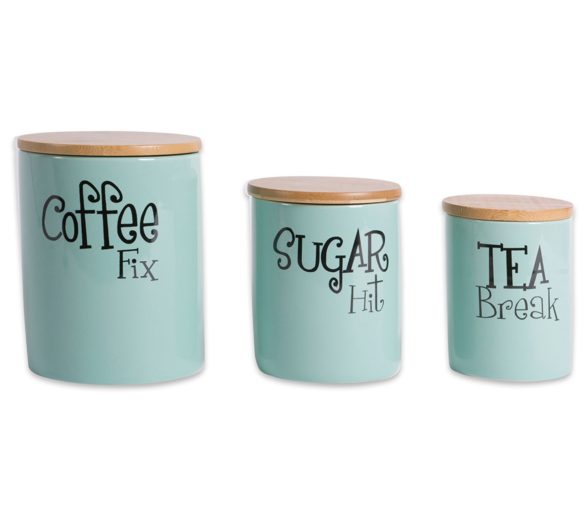 Design Imports Coffee, Sugar & Tea Ceramic Canister Set of 3