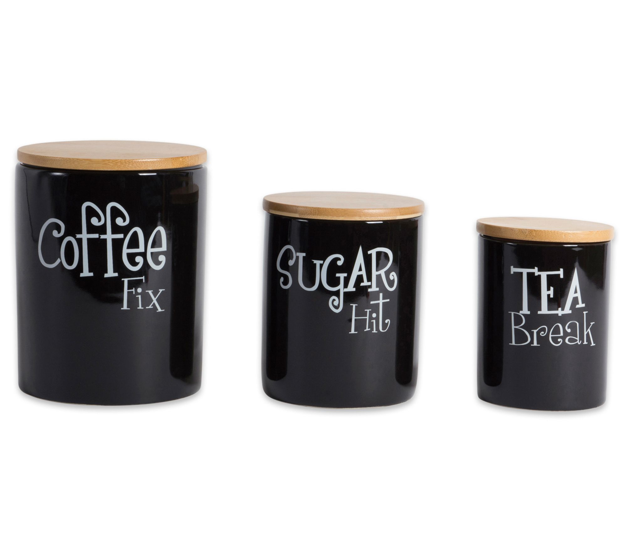 Design Imports Coffee, Sugar & Tea Ceramic Canister Set of 3