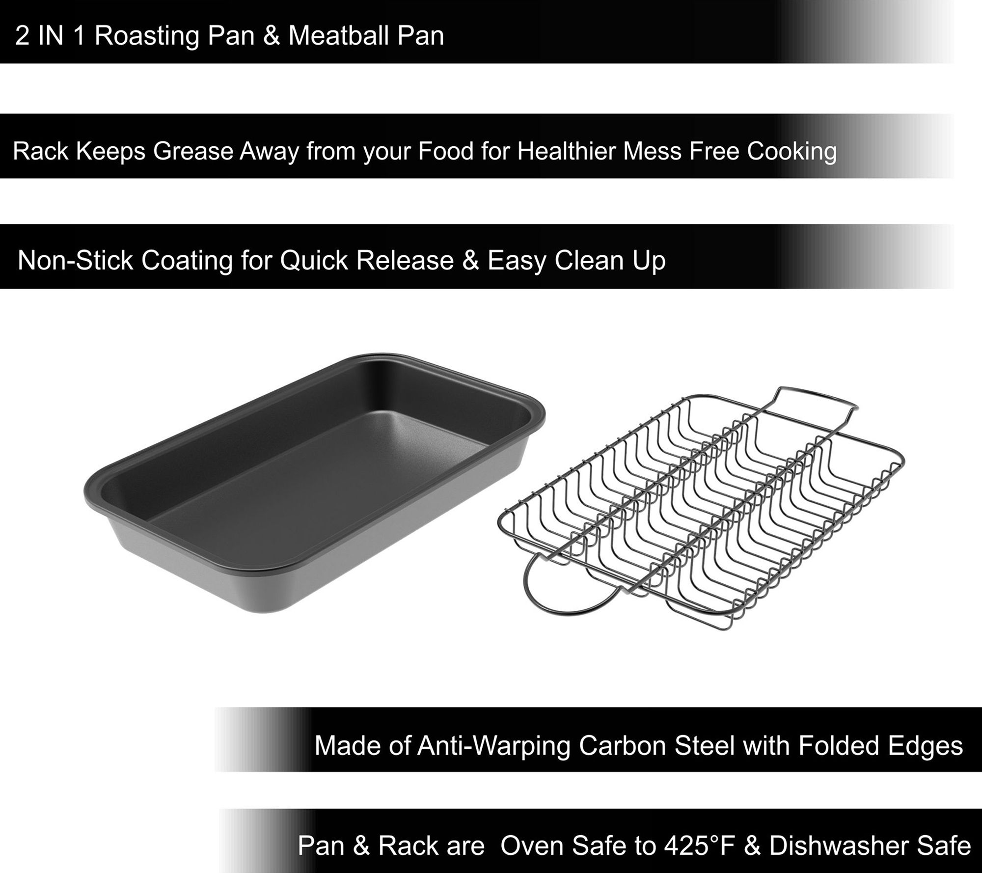 Classic Cuisine Meatball Pan 2-in-1 Roaster - QVC.com