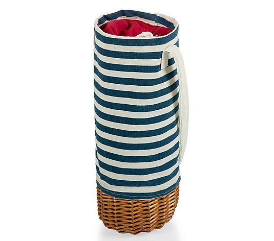 Picnic Time Insulated Canvas and Willow WineBottle Basket