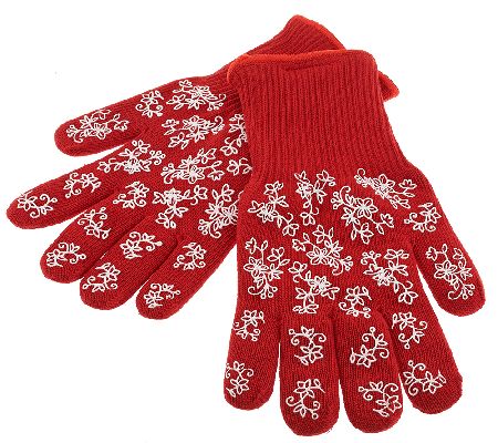 Temp-tations Floral Lace Oven Mitt Set Oven Mitts - QVC.com