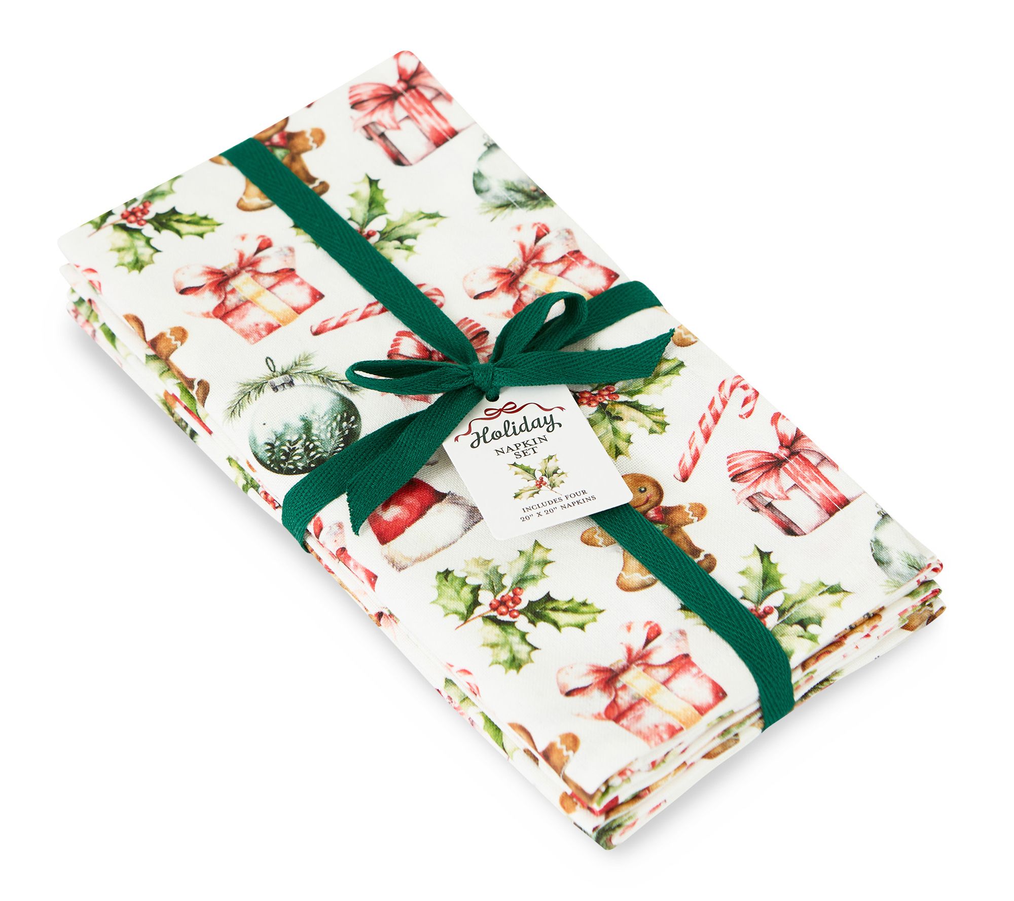 Design Imports Set of 4 Christmas Magic Print Napkins