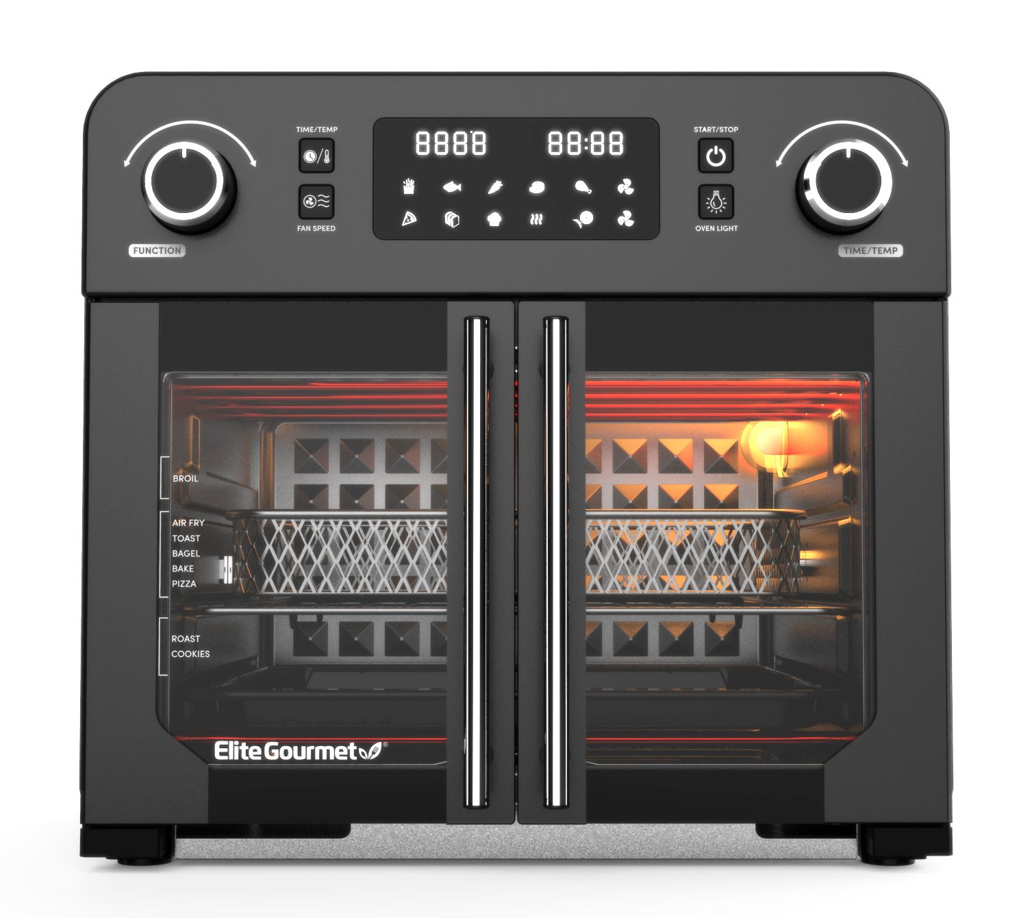 Elite Gourmet Stainless Steel Infinite-Use Air Fryer Oven, 1 ct