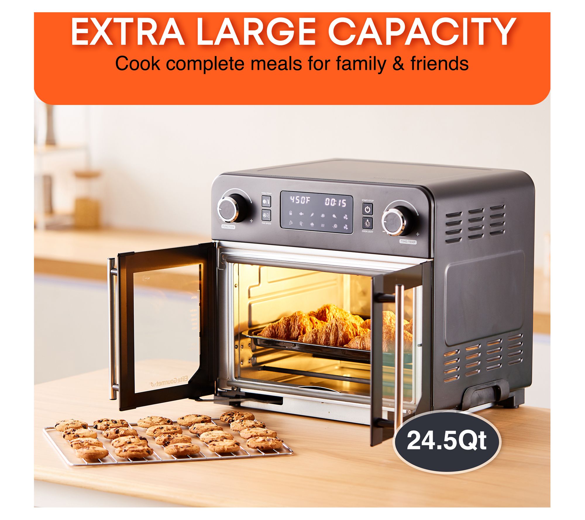 Oster XL Air Fry Digital 10-in-1 1700W French Door Convection Oven -  QVC.com