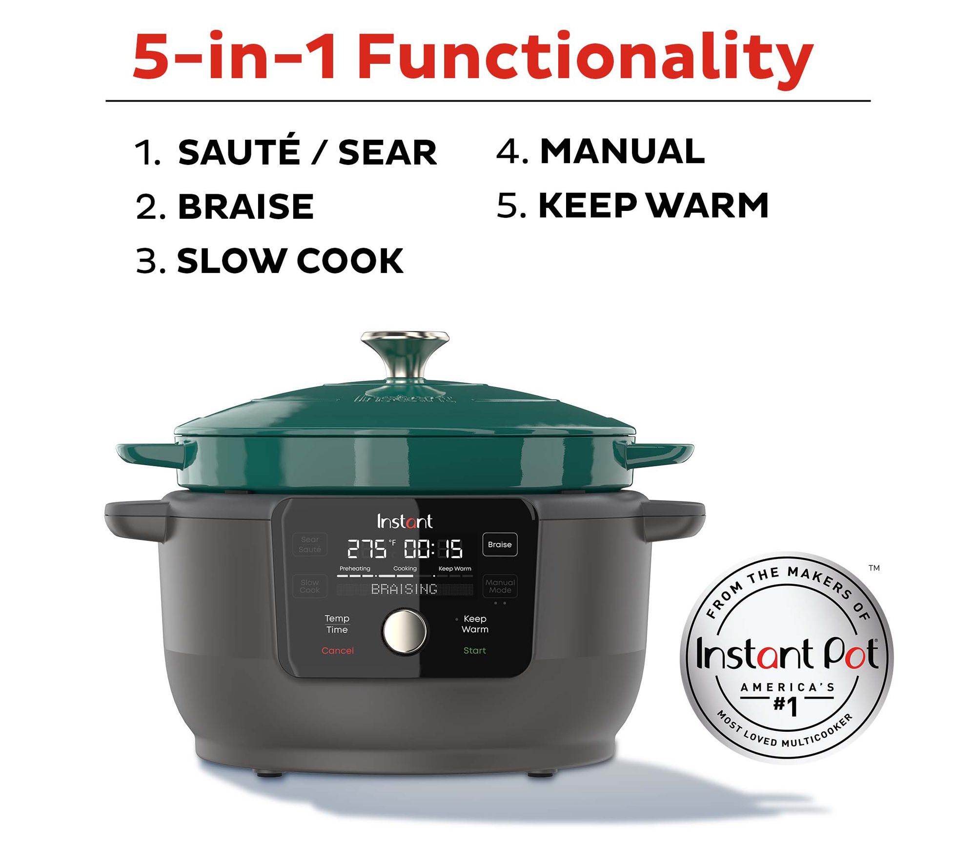 Heritage Steel 5-Quart Oil Core Electric Slow Cooker