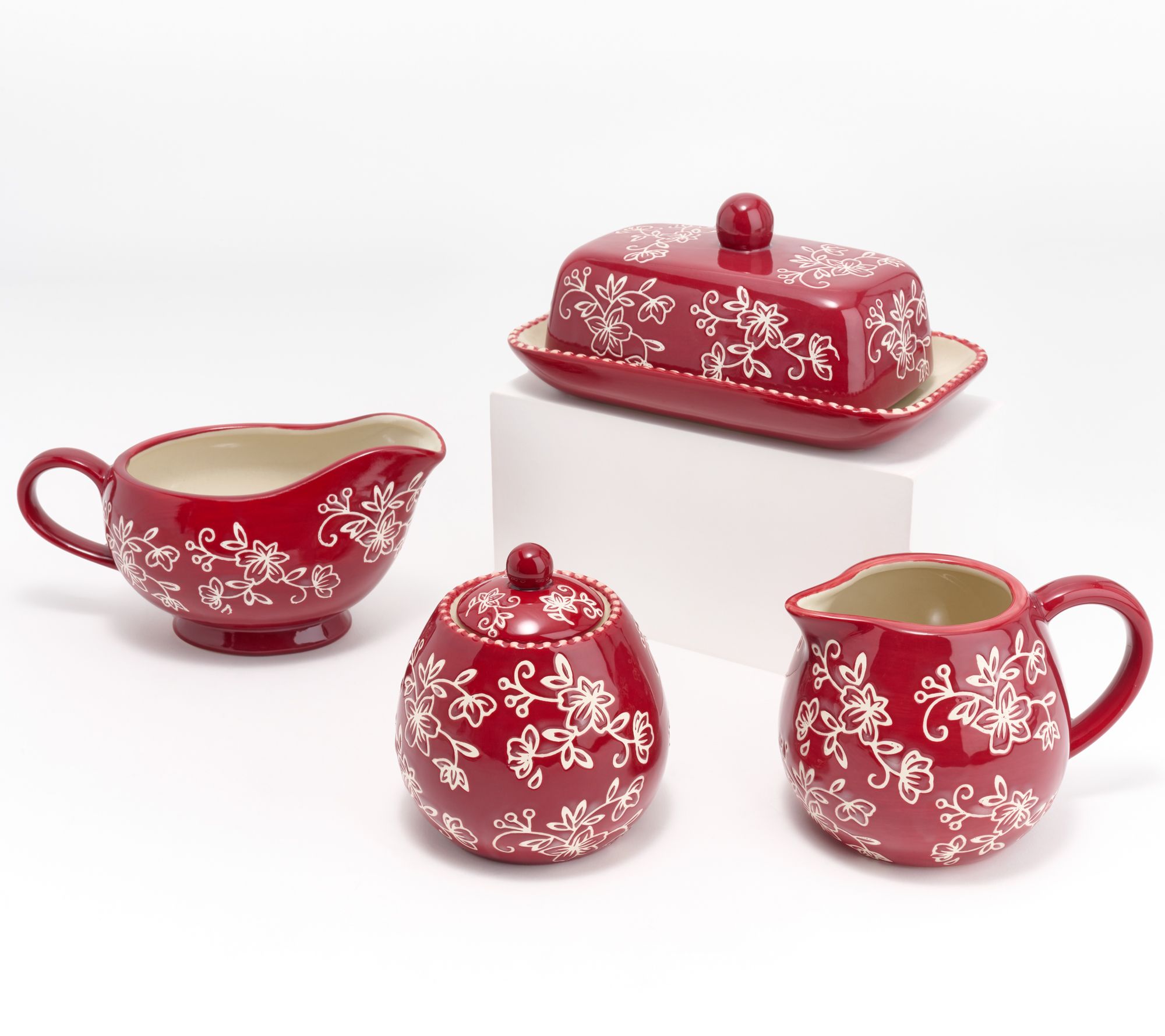 Temp-tations Floral Lace 8-pc Enamel Cookware Set 