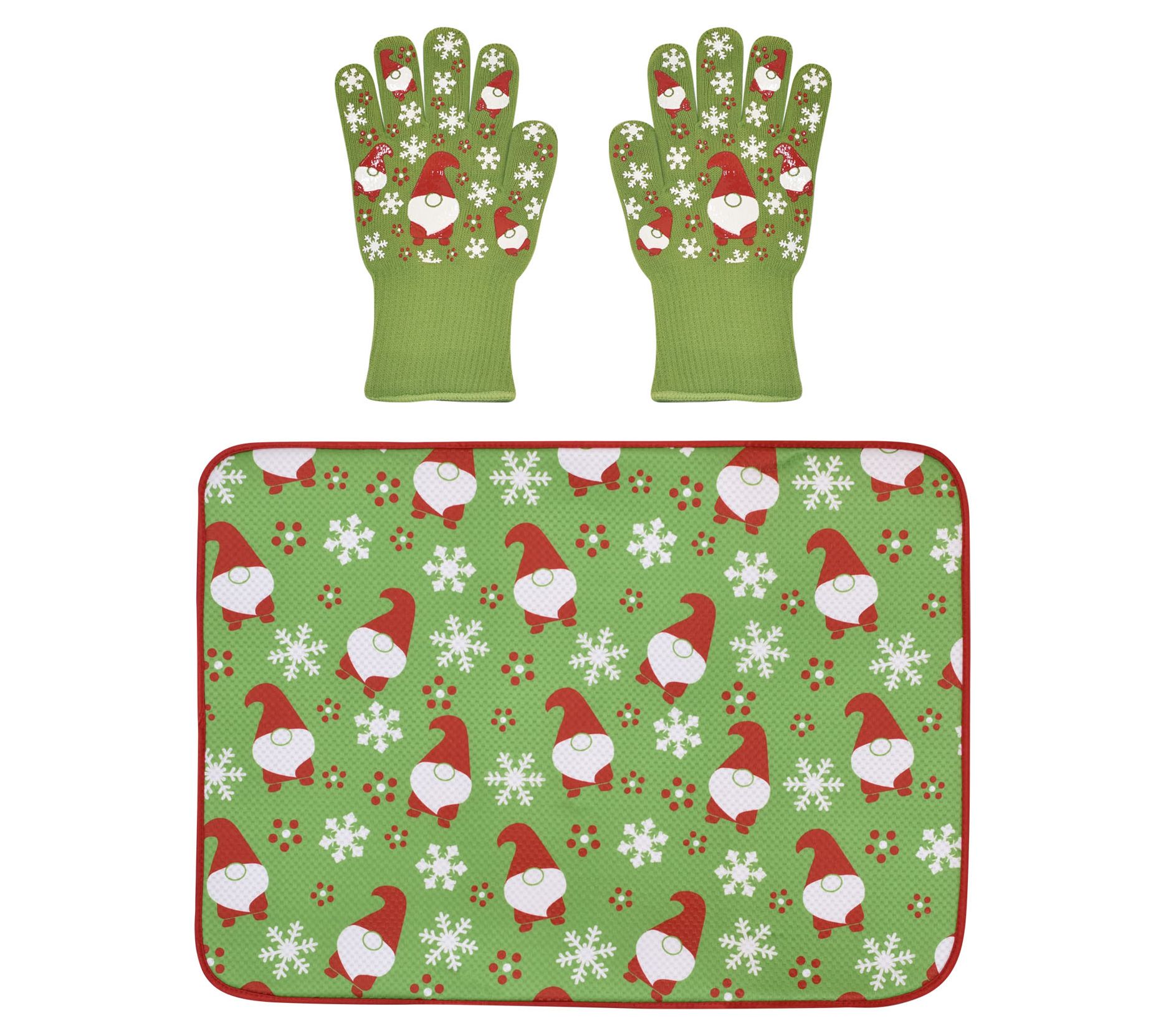 Temp-Tations Pair of Mini Oven Mitts ,Winter Whimsy L