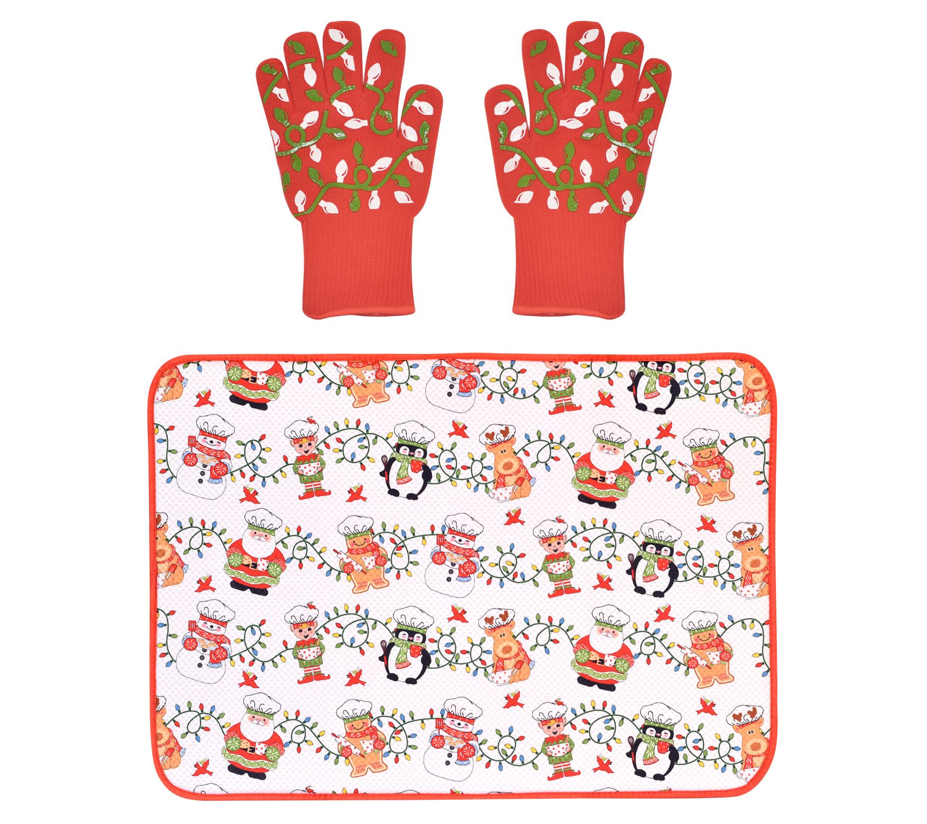 Dolly Parton Kitchen 6Pc Floral Linen Set - 2- Potholders, 2- Oven Mitts,  2- Towels