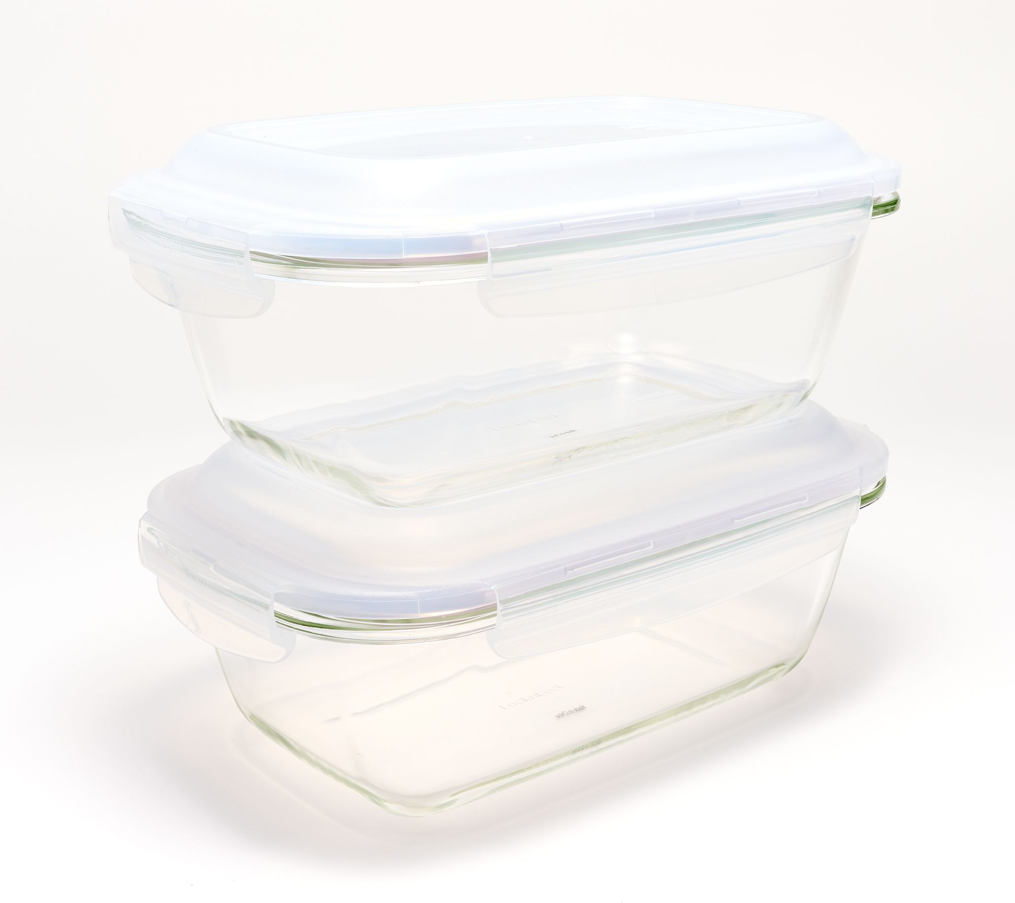 LocknLock Set of 2 Glass Loaves w/ Locking Lids