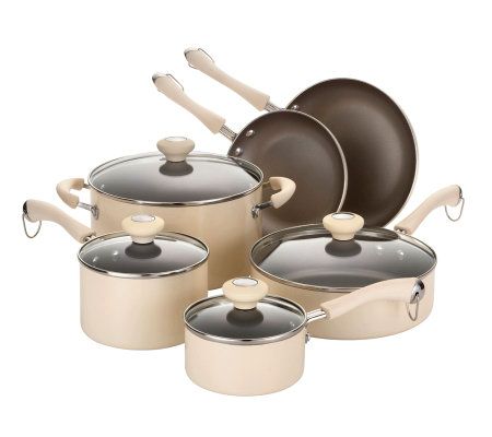 Paula Deen Signature Porcelain Non-Stick Cookware Pots Pans Set