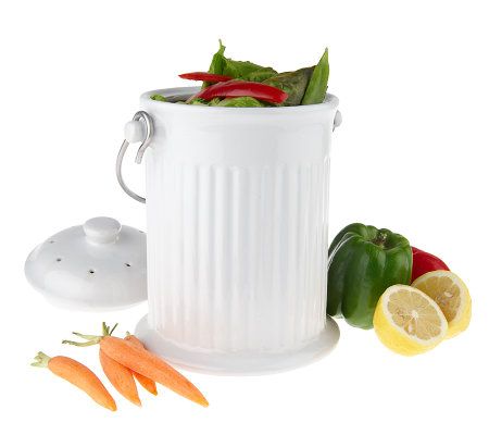 1 Gallon Ceramic Kitchen Compost Crock QVC Com   K23823.002