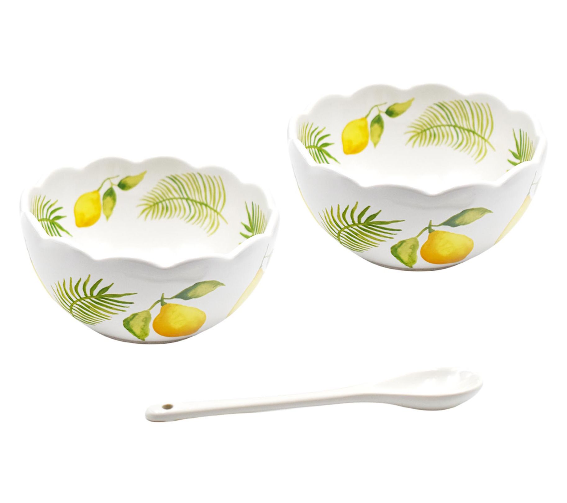 Temp-tations Seasonal S/2 Ruffled Ramekins with Spoon
