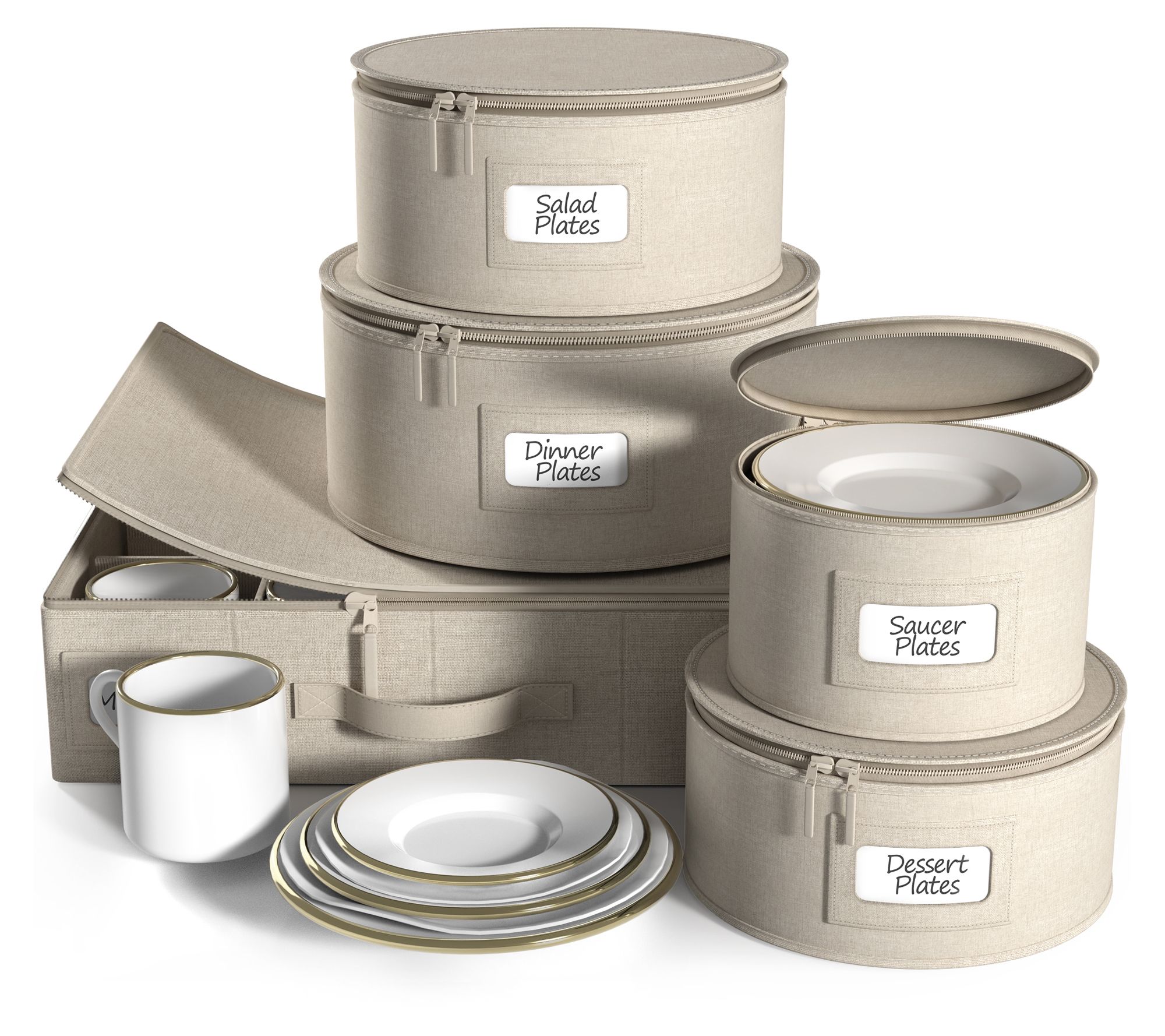 Sorbus 5pk Storage Containers Hard Shell Cup &Dish Case Set