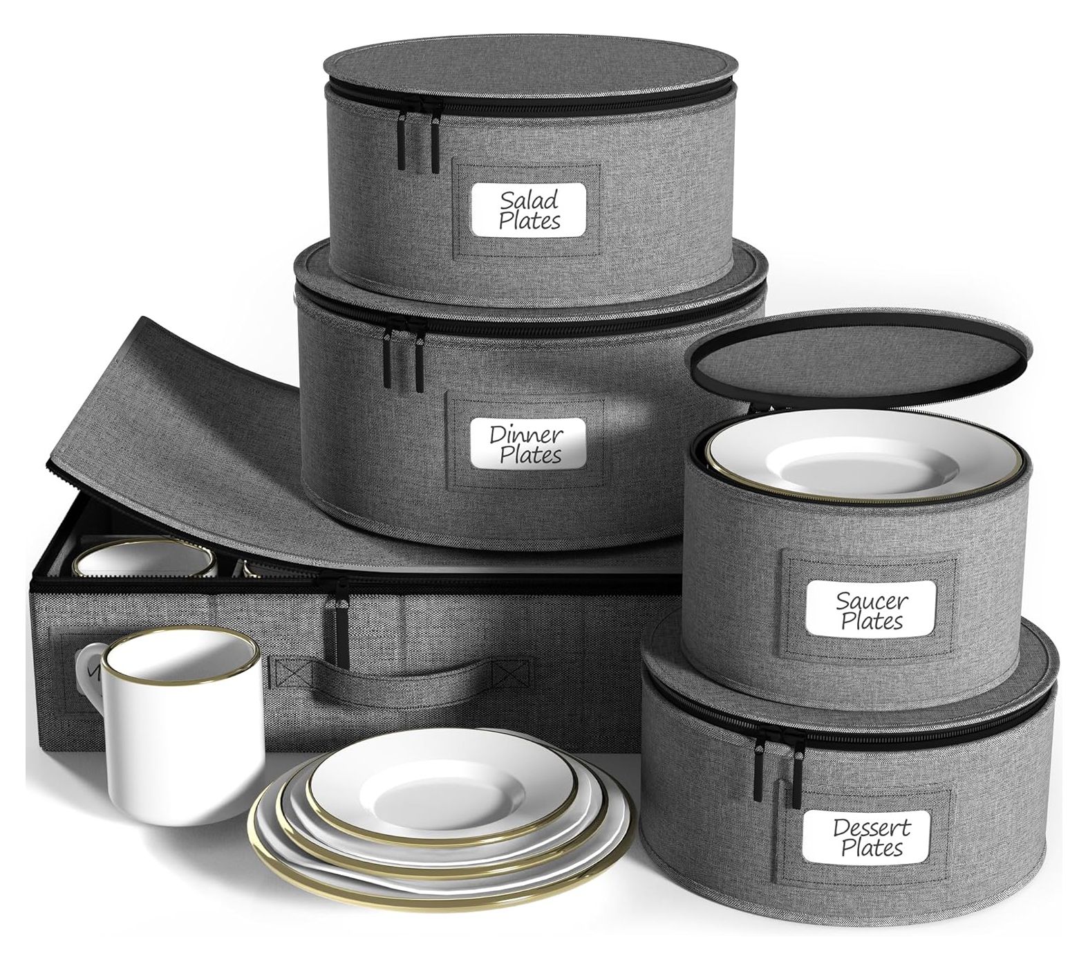 Sorbus 5pk Storage Containers Hard Shell Cup &Dish Case Set