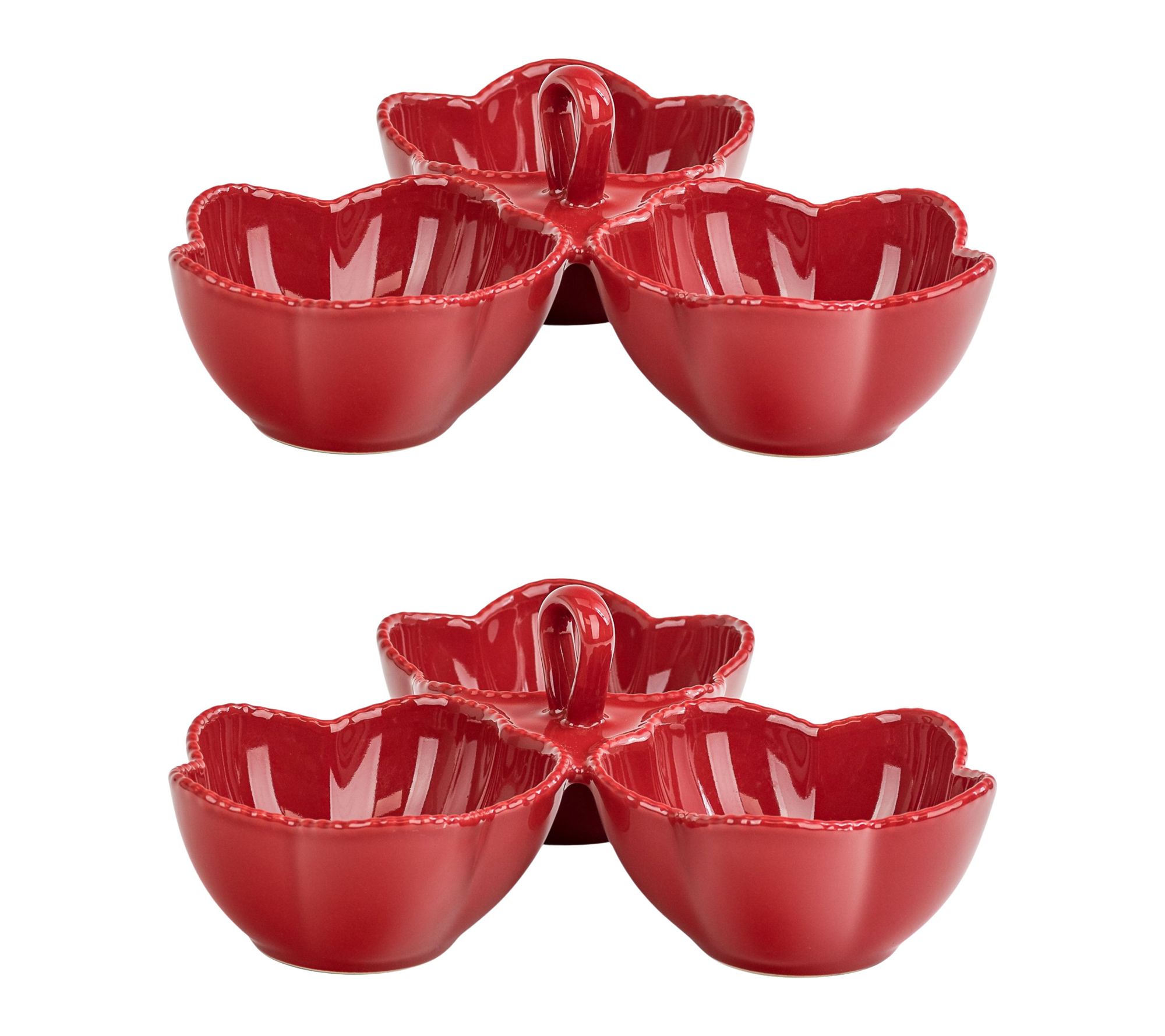 10 Strawberry Street Set of 2  Beaded Blossom Serving Caddy