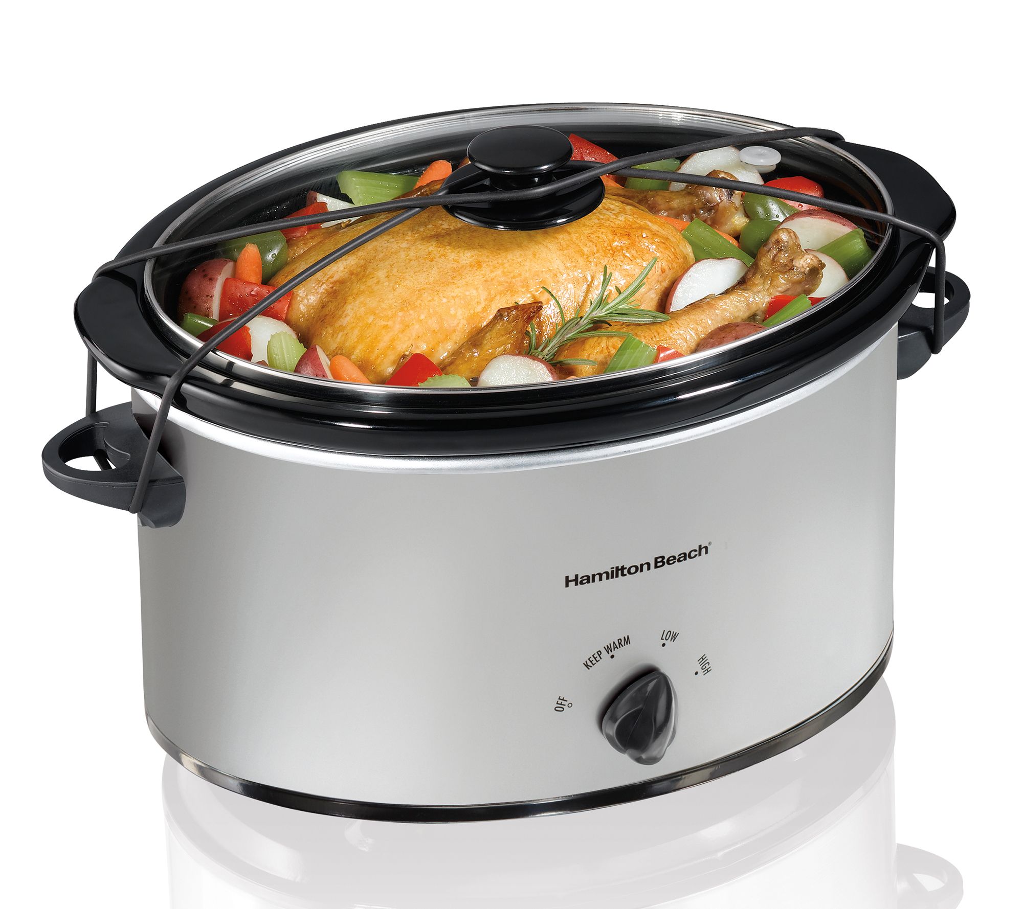 Hamilton Beach 8-Quart Stainless Steel Oval Slow Cooker in the