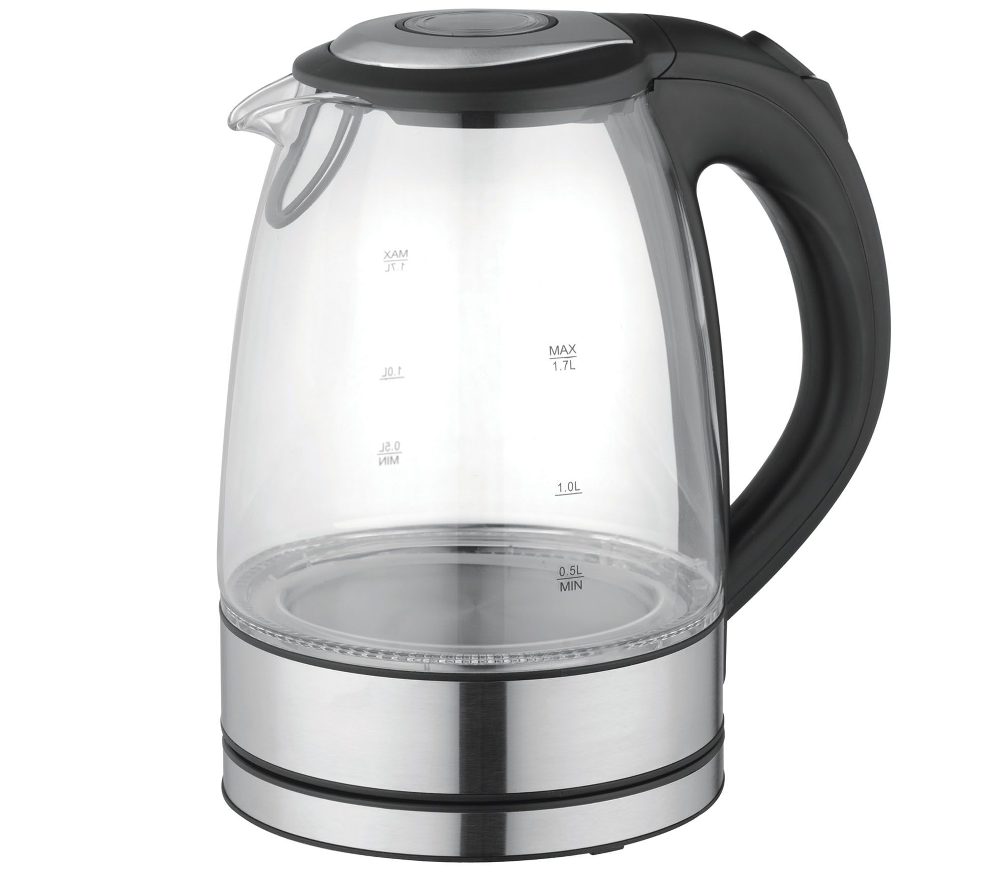 HomeCraft 1.7-Liter Electric One-Touch Control Glass Kettle with
