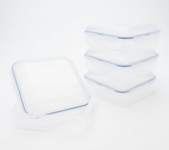 LocknLock Set of 4 Square Storage Containers with Dome Lids - K48823