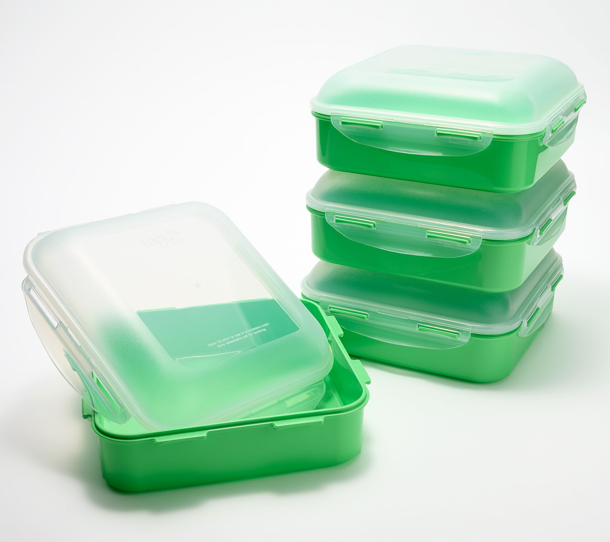 LocknLock Set of 4 Square Storage Containers with Dome Lids