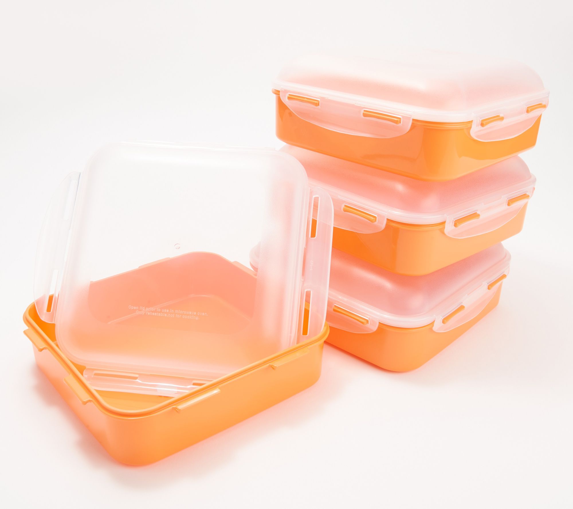 LocknLock Set of 4 Square Storage Containers with Dome Lids
