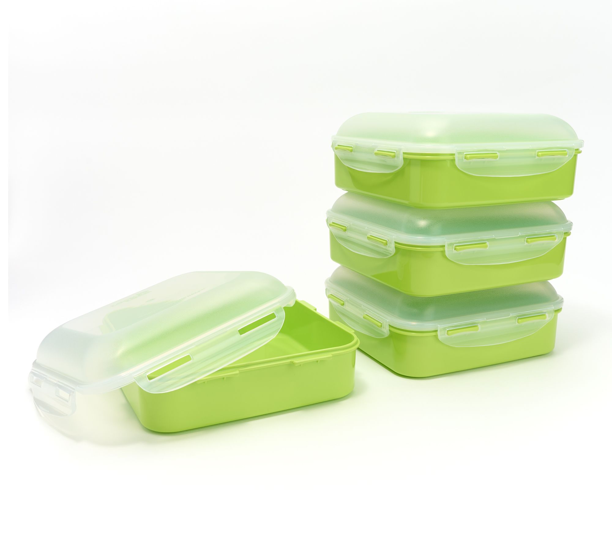 LocknLock Set of 4 Square Storage Containers with Dome Lids