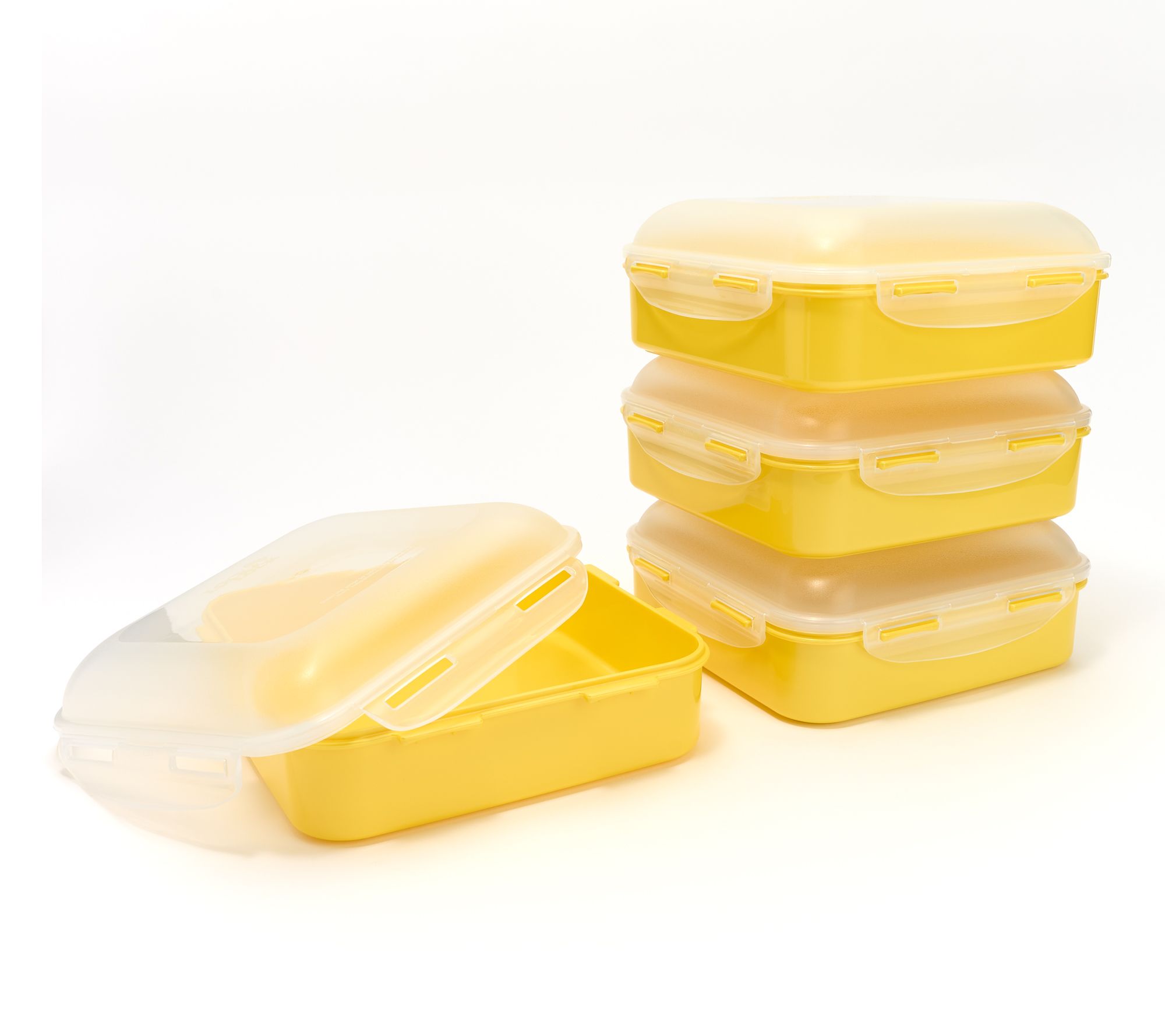 LocknLock Set of 4 Square Storage Containers with Dome Lids