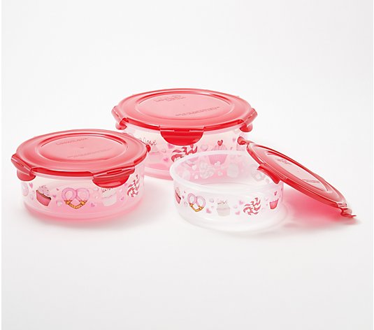 LocknLock 3-Pc Valentine's Day Printed Nestable Canisters
