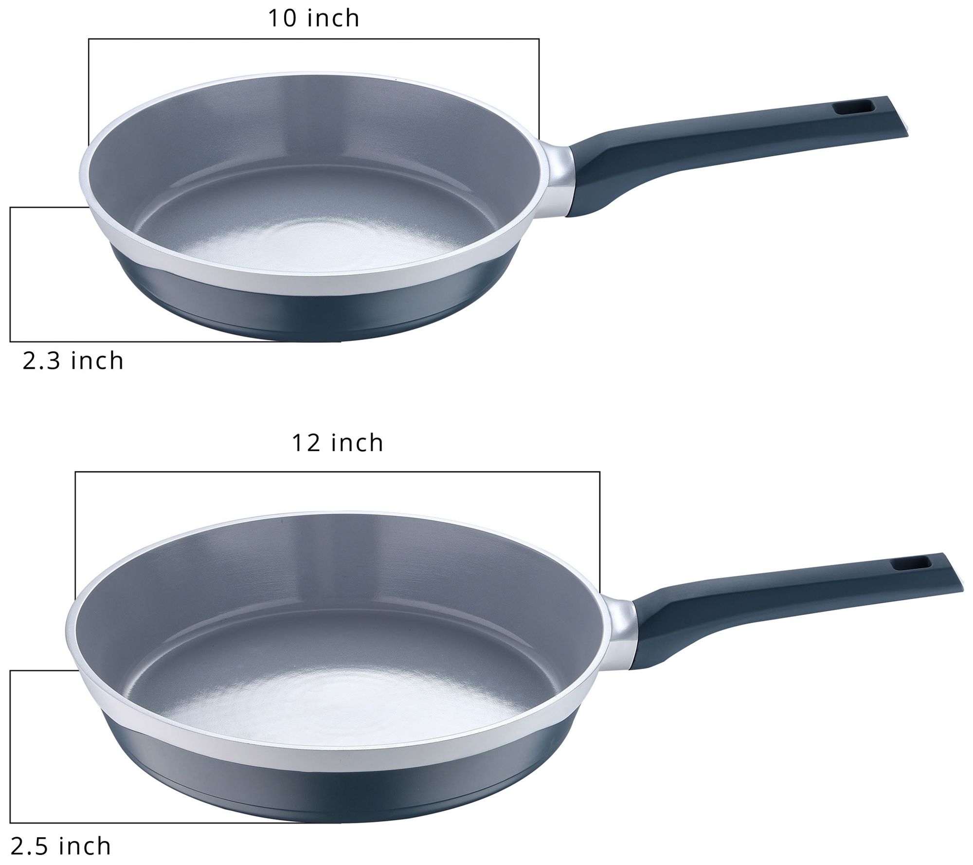 Gastro Ceramic by MasterPRO - 12.5 Cast Aluminum Covered Fry Pan Gray