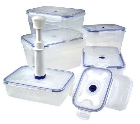 VacuumSaver 6-piece Vacuum Seal Food Storage Container Set 